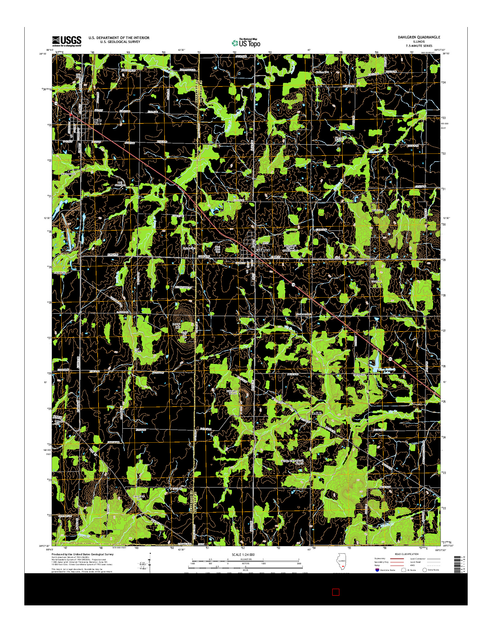 USGS US TOPO 7.5-MINUTE MAP FOR DAHLGREN, IL 2015