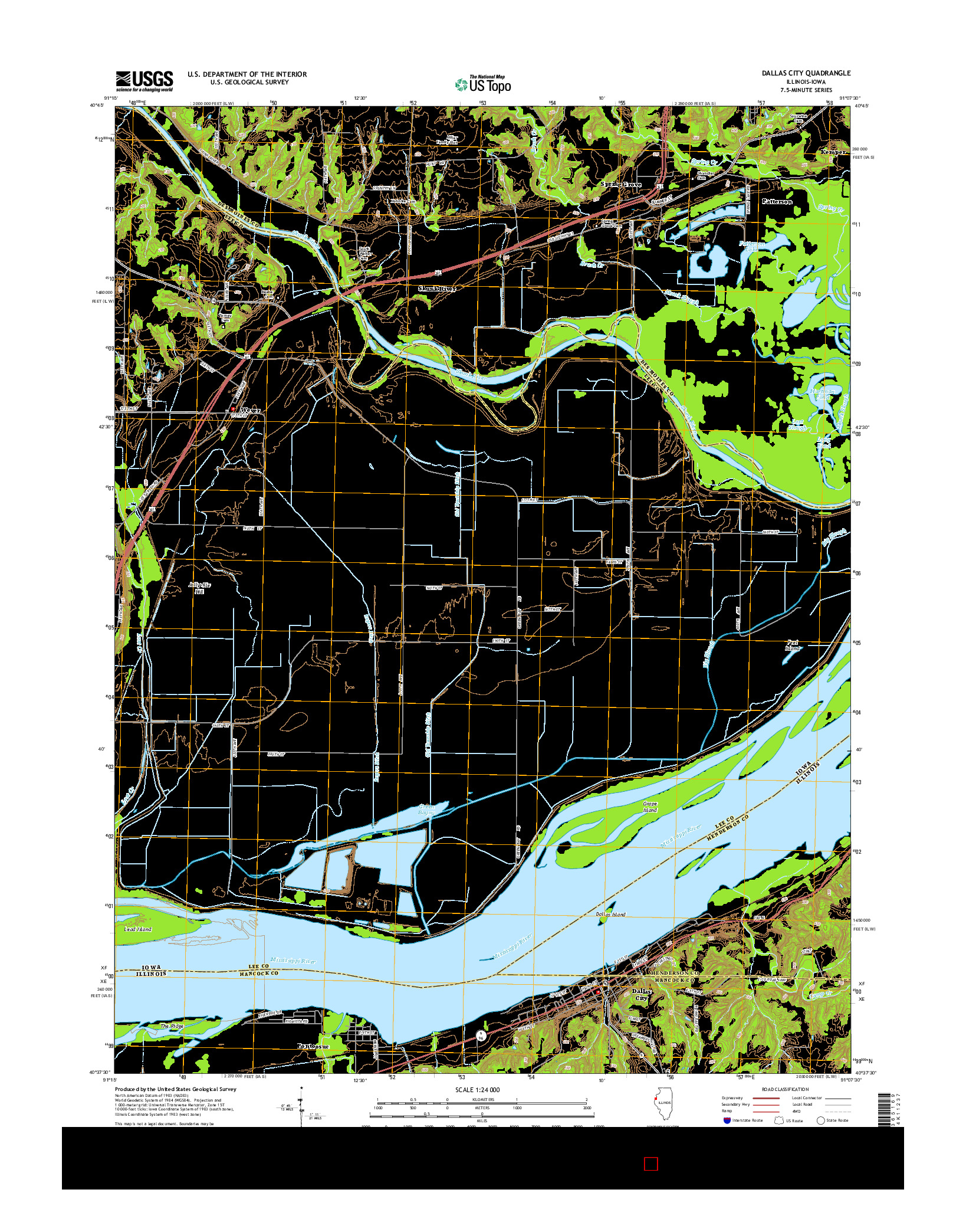 USGS US TOPO 7.5-MINUTE MAP FOR DALLAS CITY, IL-IA 2015