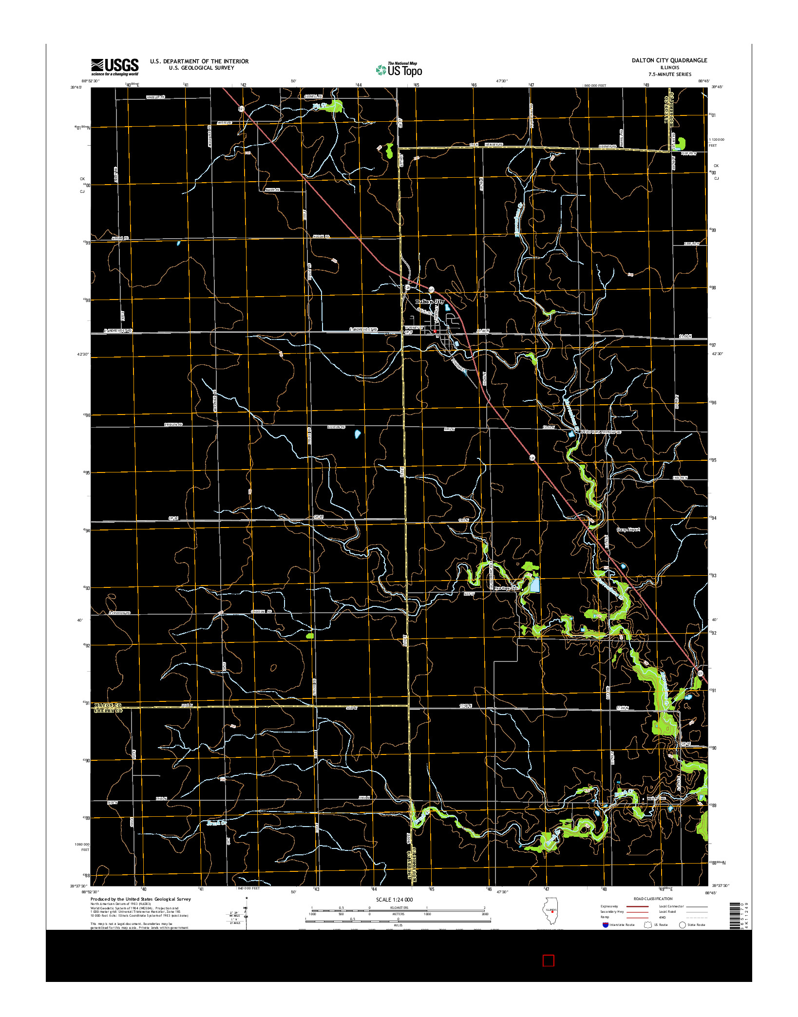 USGS US TOPO 7.5-MINUTE MAP FOR DALTON CITY, IL 2015