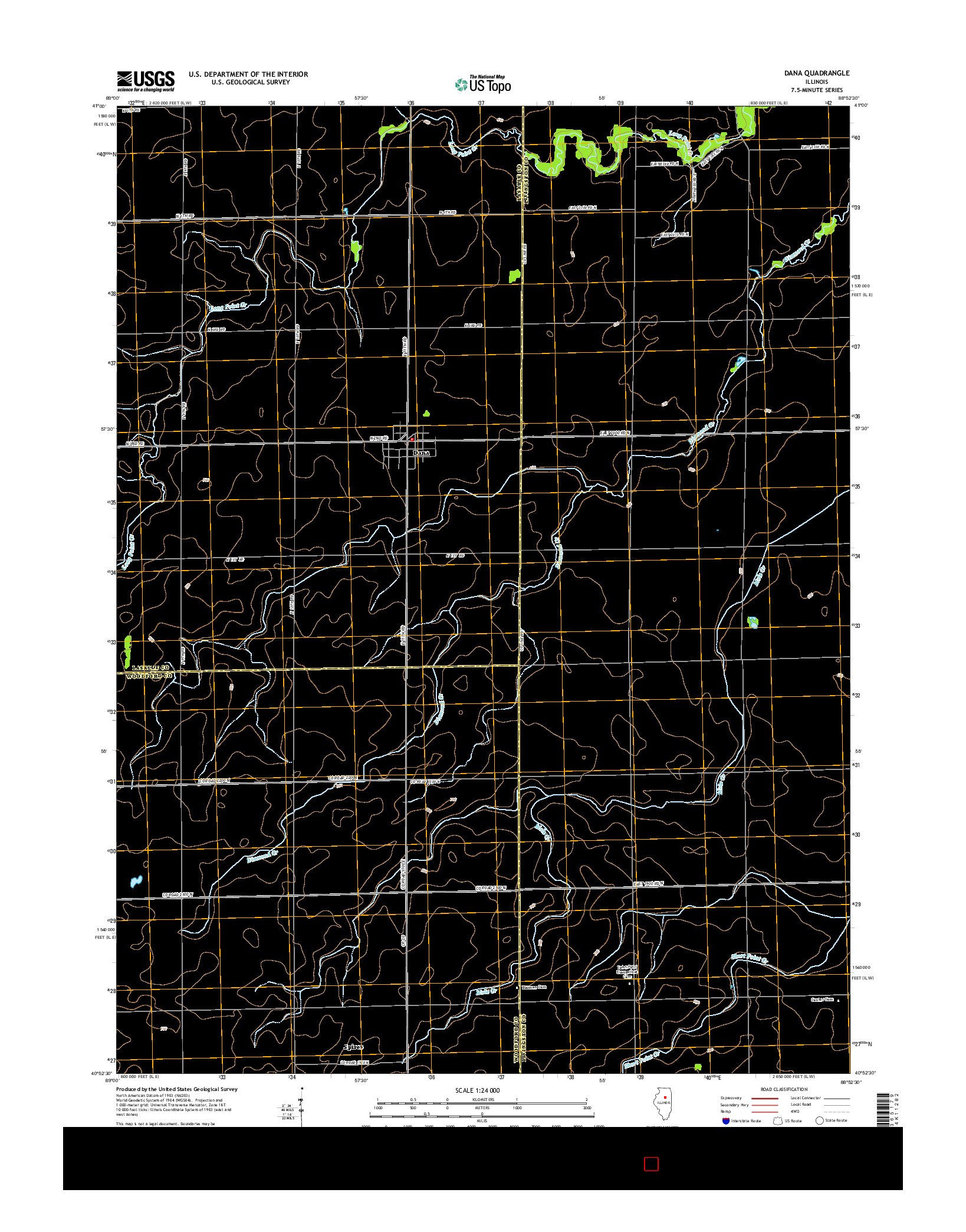 USGS US TOPO 7.5-MINUTE MAP FOR DANA, IL 2015