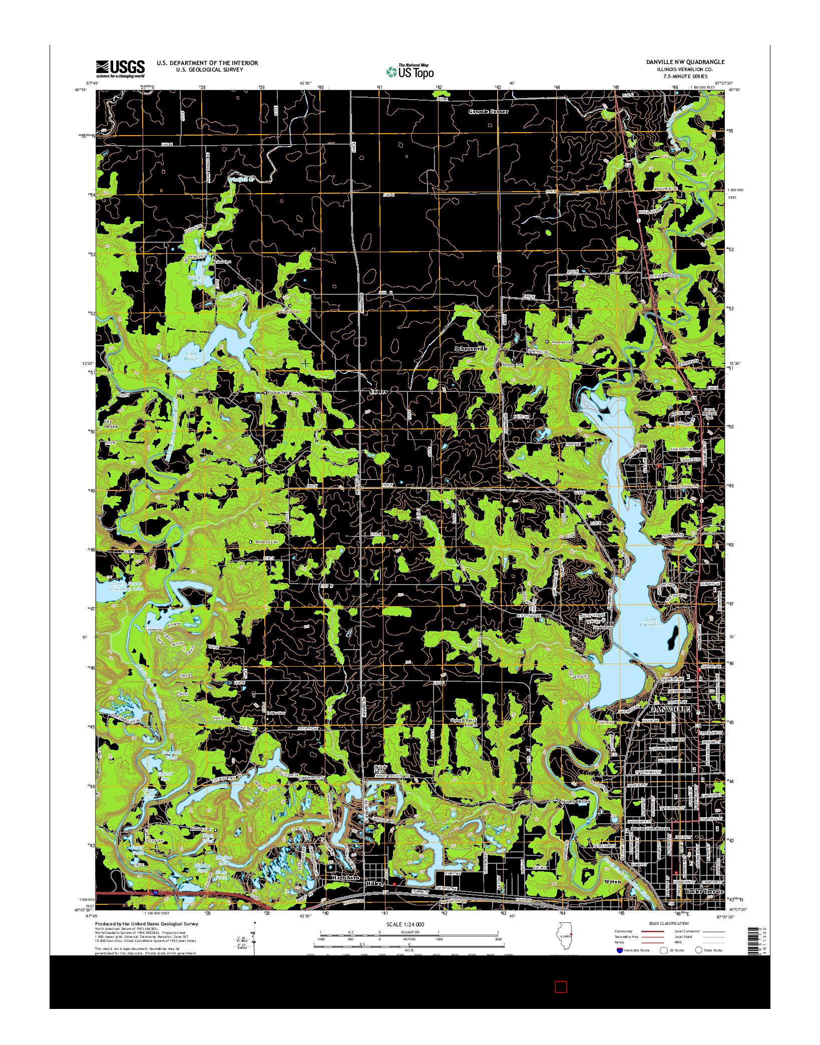 USGS US TOPO 7.5-MINUTE MAP FOR DANVILLE NW, IL 2015