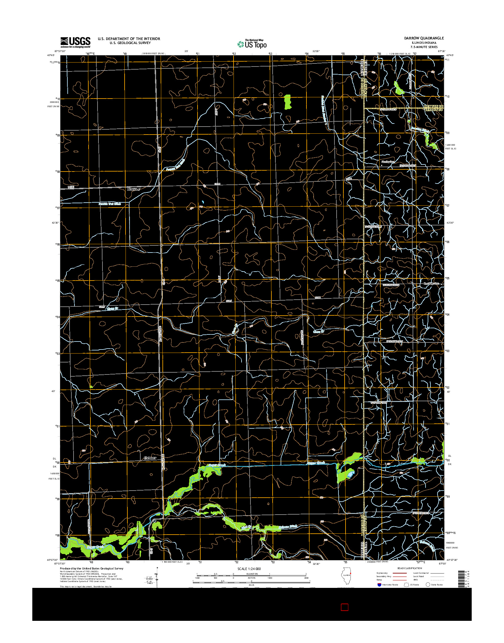 USGS US TOPO 7.5-MINUTE MAP FOR DARROW, IL-IN 2015