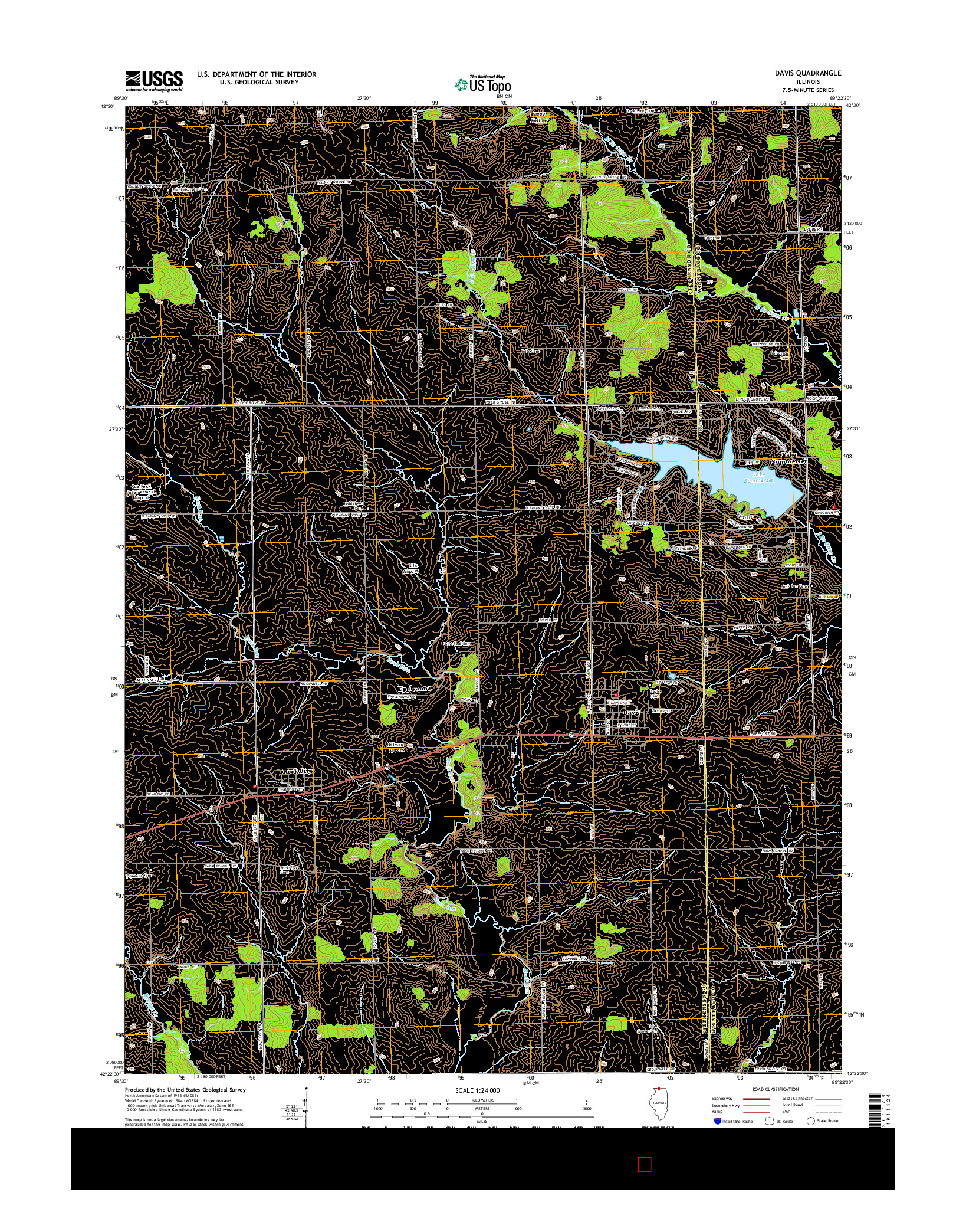 USGS US TOPO 7.5-MINUTE MAP FOR DAVIS, IL 2015