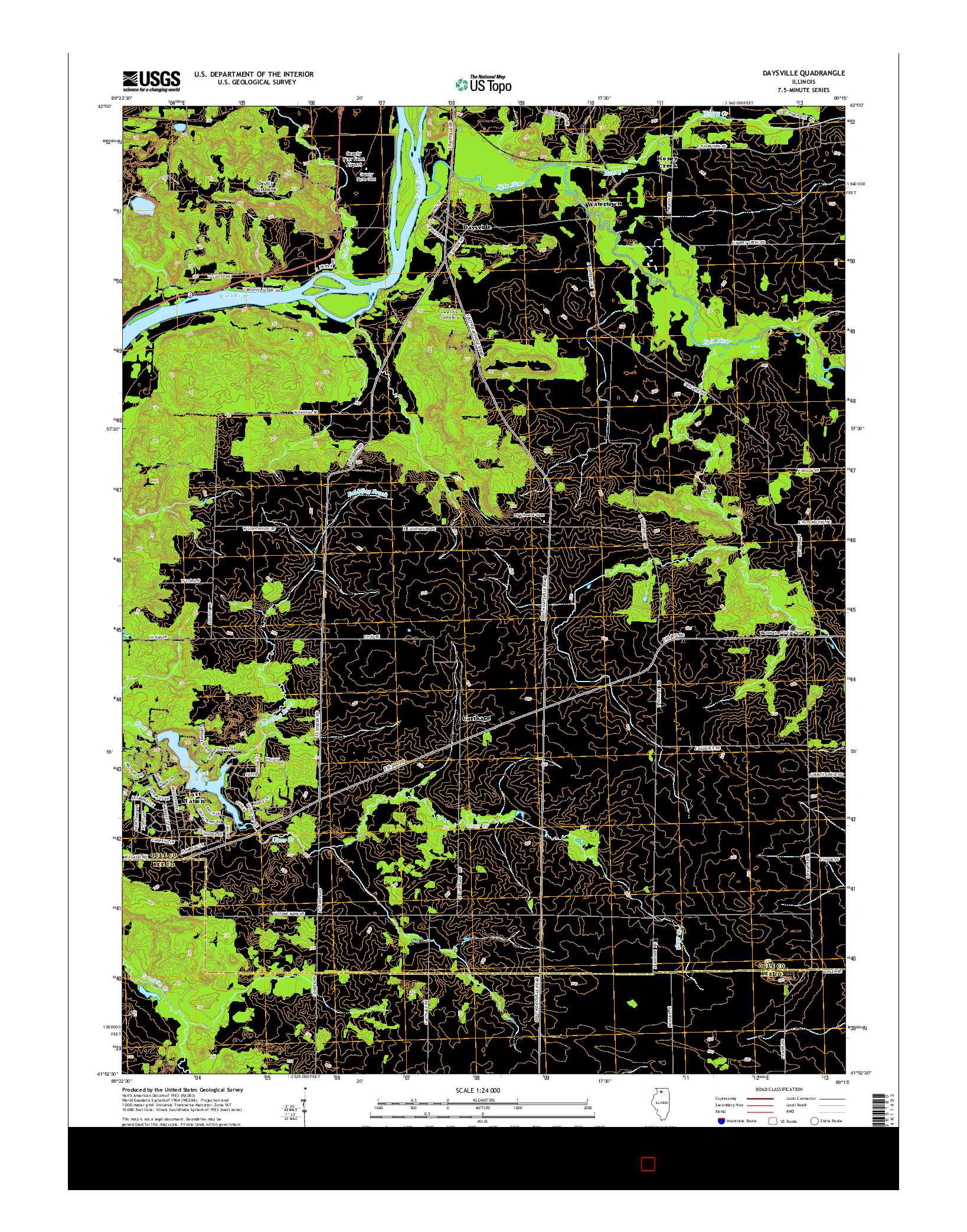 USGS US TOPO 7.5-MINUTE MAP FOR DAYSVILLE, IL 2015
