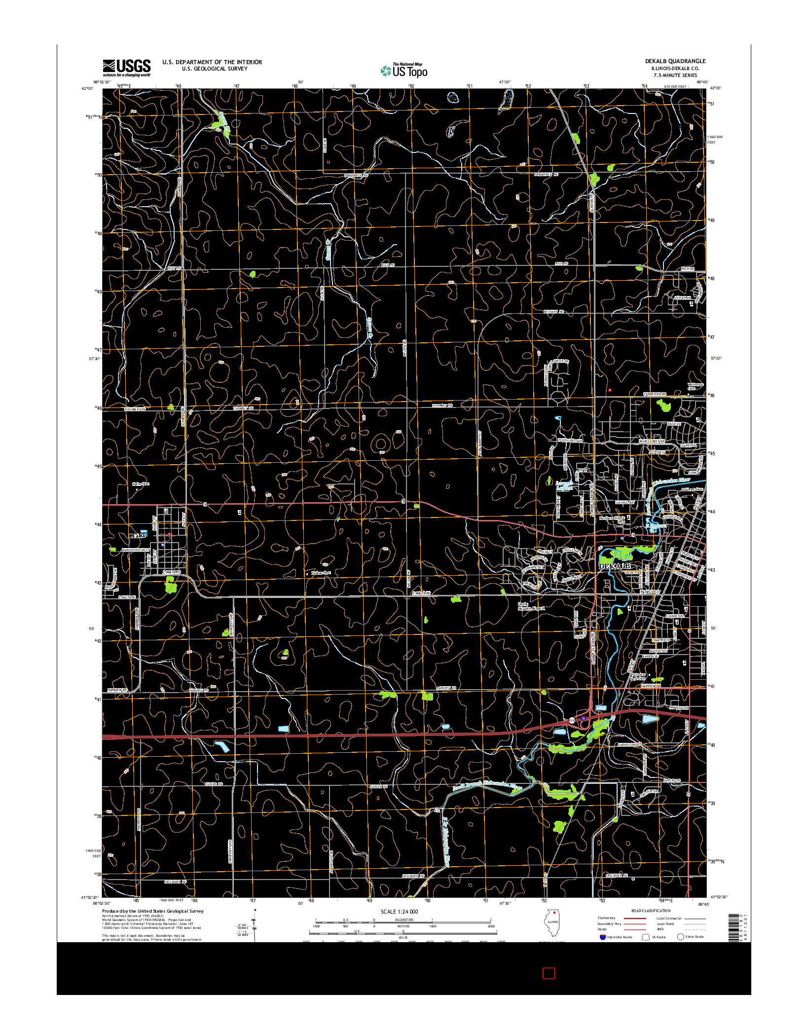USGS US TOPO 7.5-MINUTE MAP FOR DEKALB, IL 2015