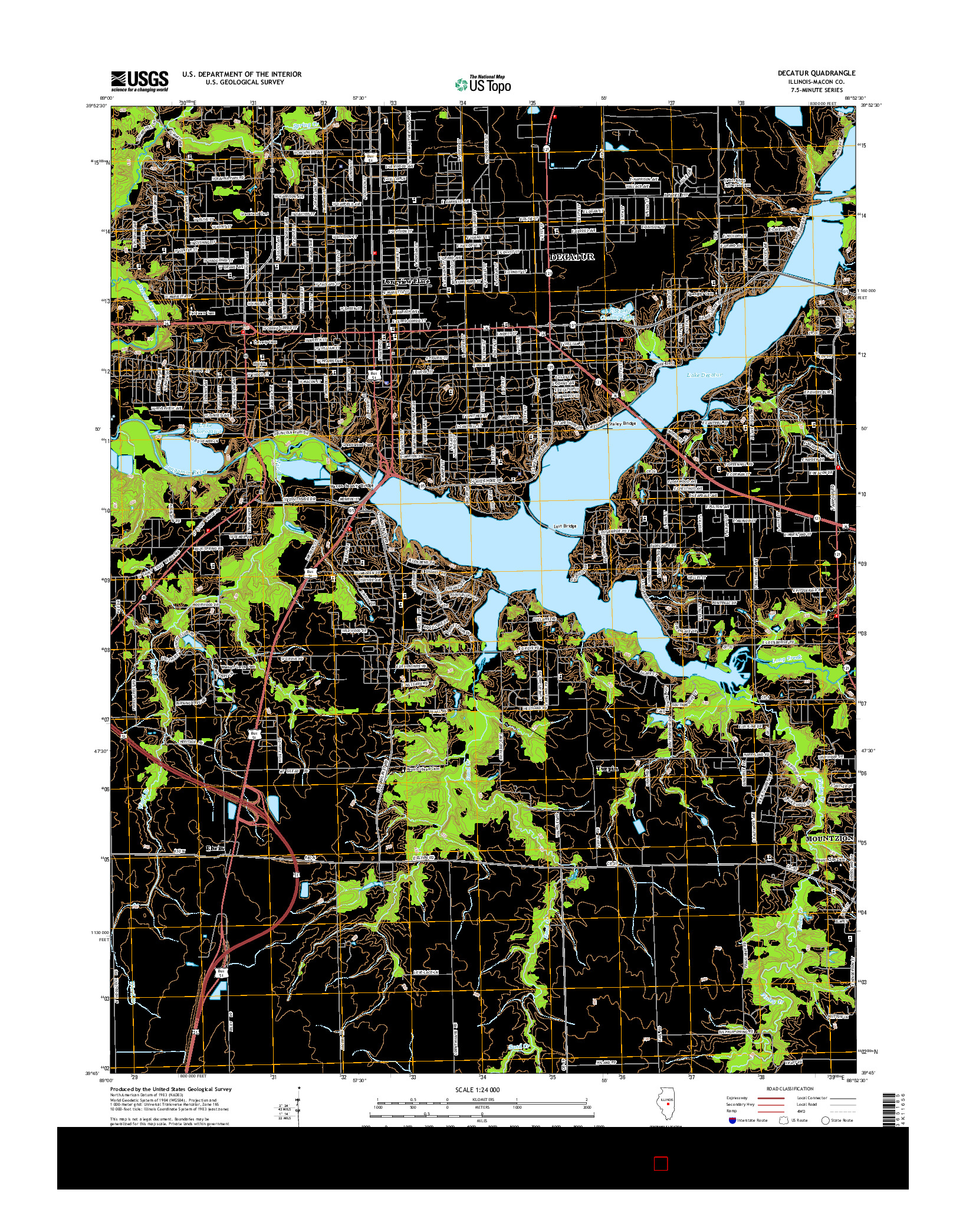 USGS US TOPO 7.5-MINUTE MAP FOR DECATUR, IL 2015