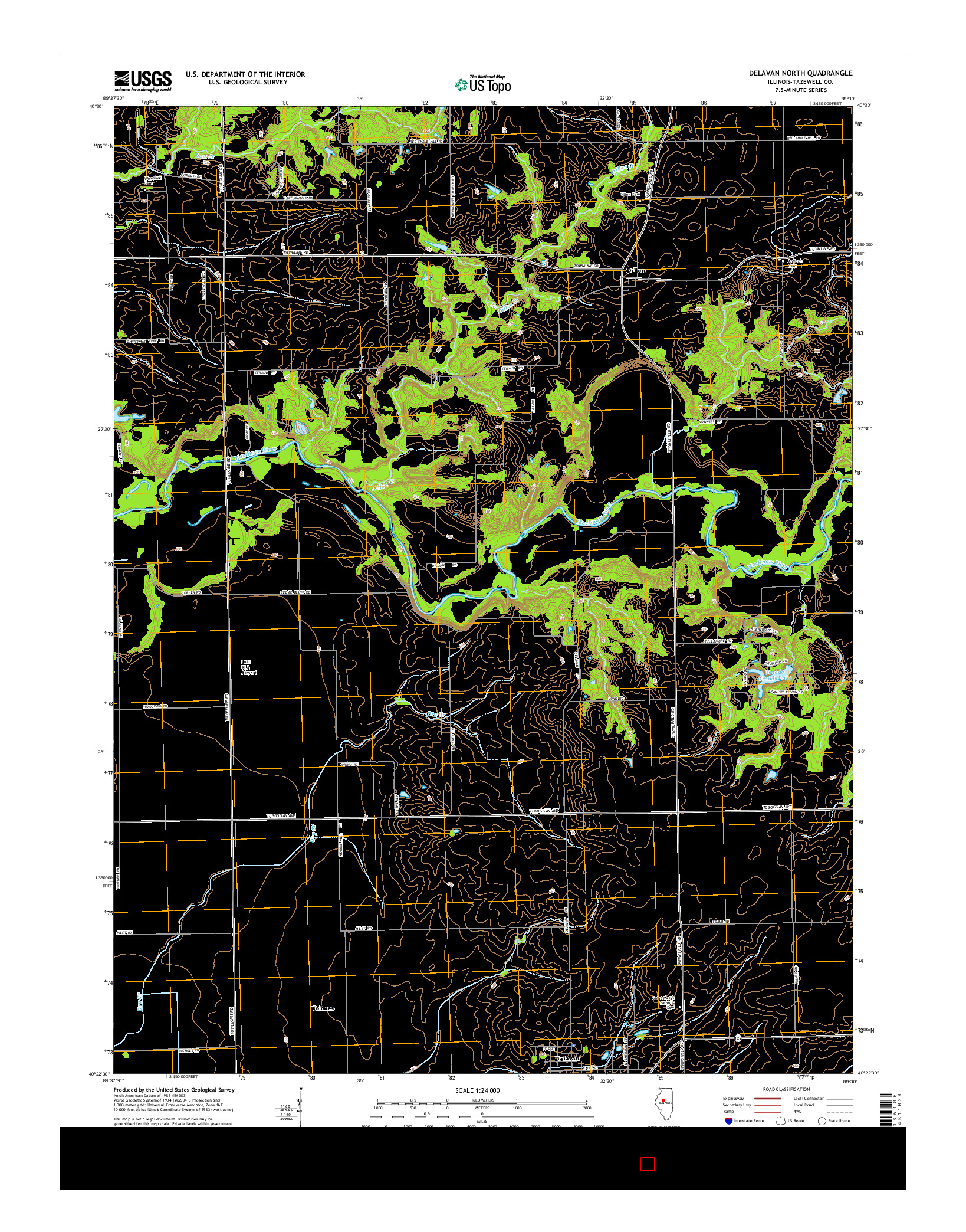 USGS US TOPO 7.5-MINUTE MAP FOR DELAVAN NORTH, IL 2015