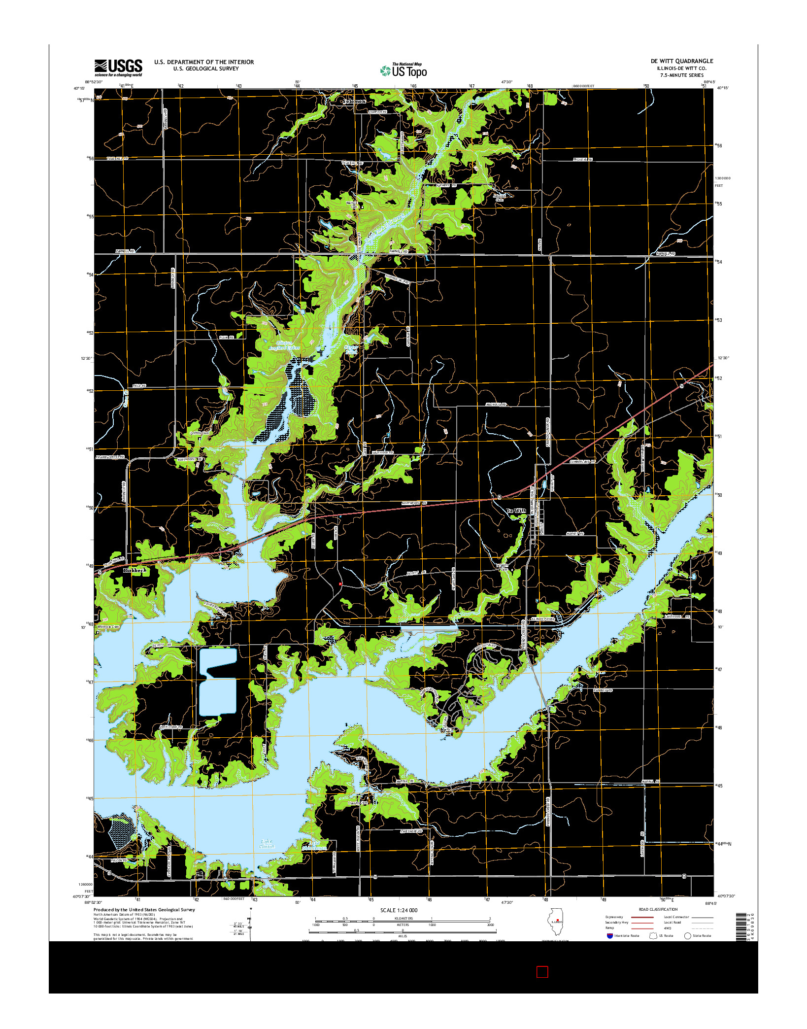 USGS US TOPO 7.5-MINUTE MAP FOR DE WITT, IL 2015