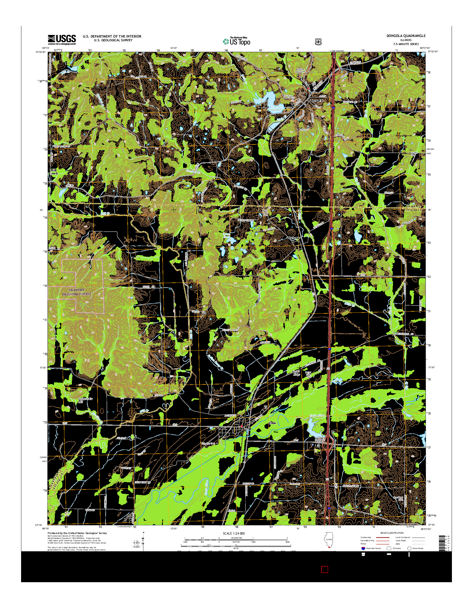 USGS US TOPO 7.5-MINUTE MAP FOR DONGOLA, IL 2015