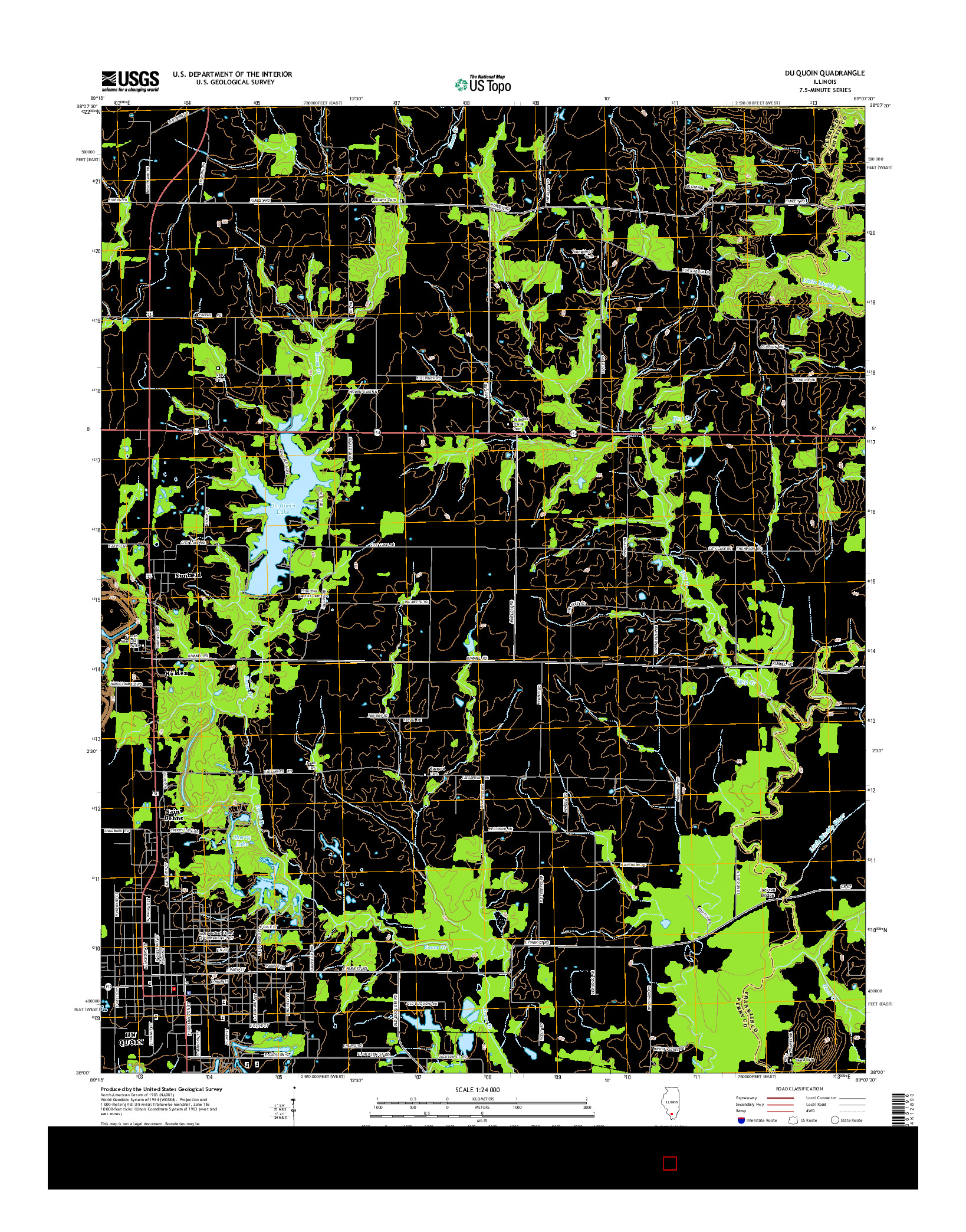USGS US TOPO 7.5-MINUTE MAP FOR DU QUOIN, IL 2015