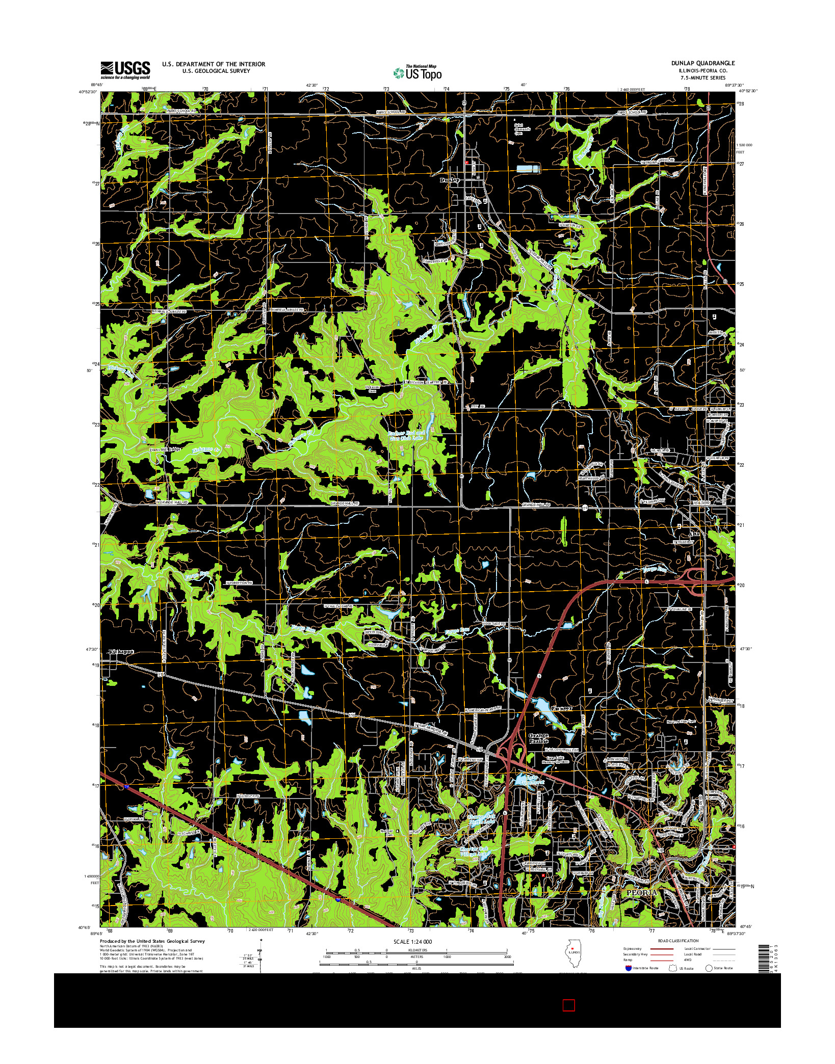 USGS US TOPO 7.5-MINUTE MAP FOR DUNLAP, IL 2015