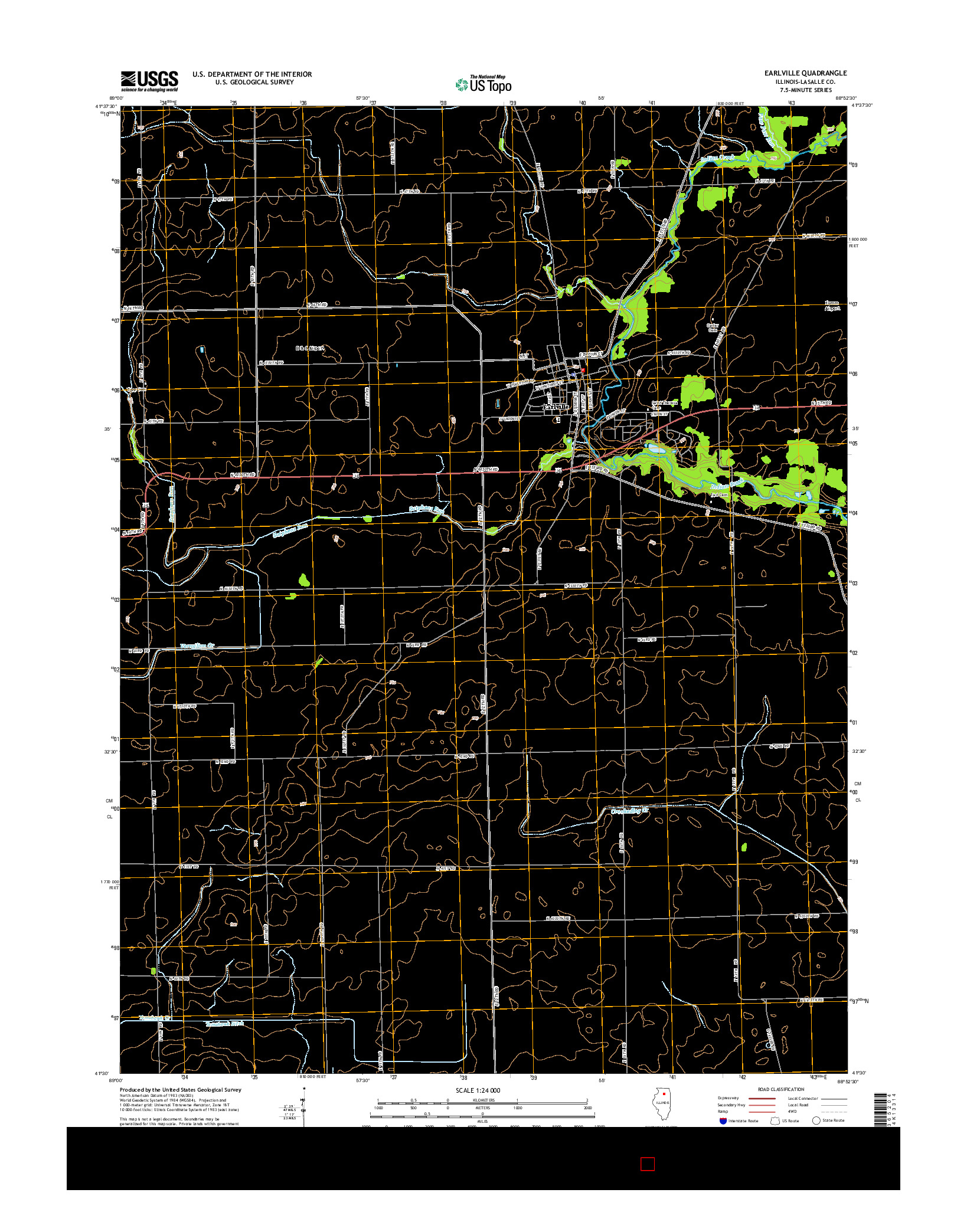 USGS US TOPO 7.5-MINUTE MAP FOR EARLVILLE, IL 2015