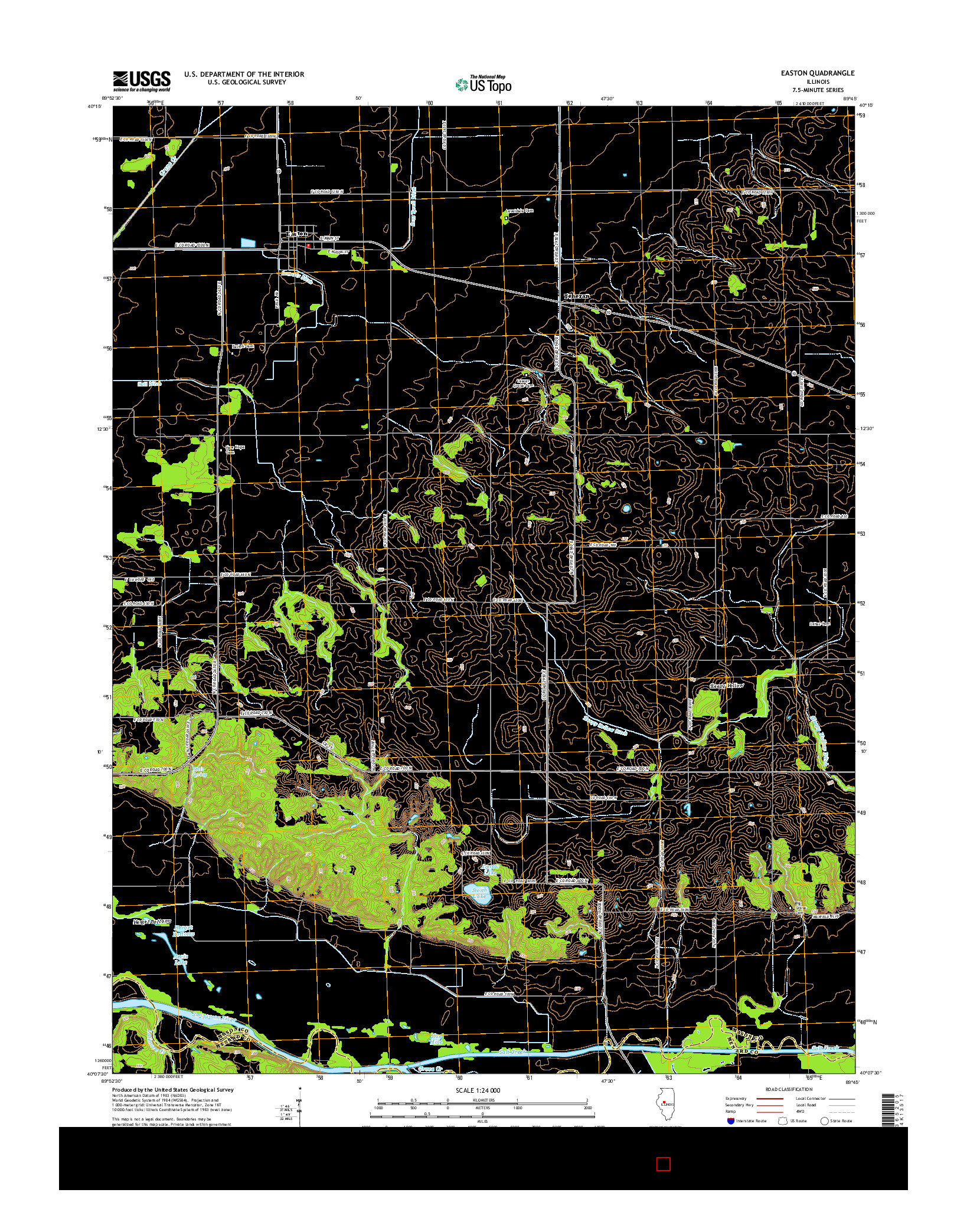 USGS US TOPO 7.5-MINUTE MAP FOR EASTON, IL 2015