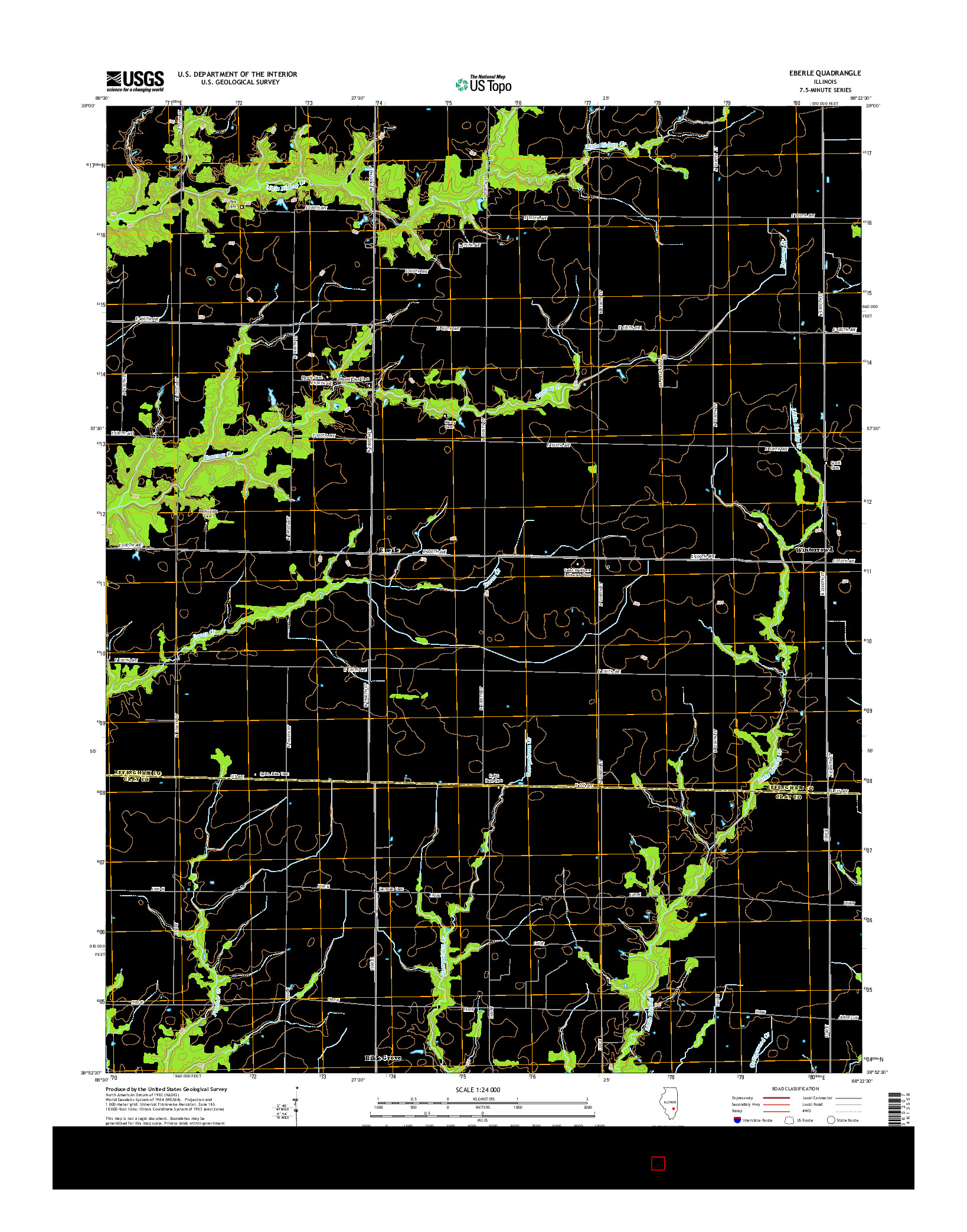 USGS US TOPO 7.5-MINUTE MAP FOR EBERLE, IL 2015