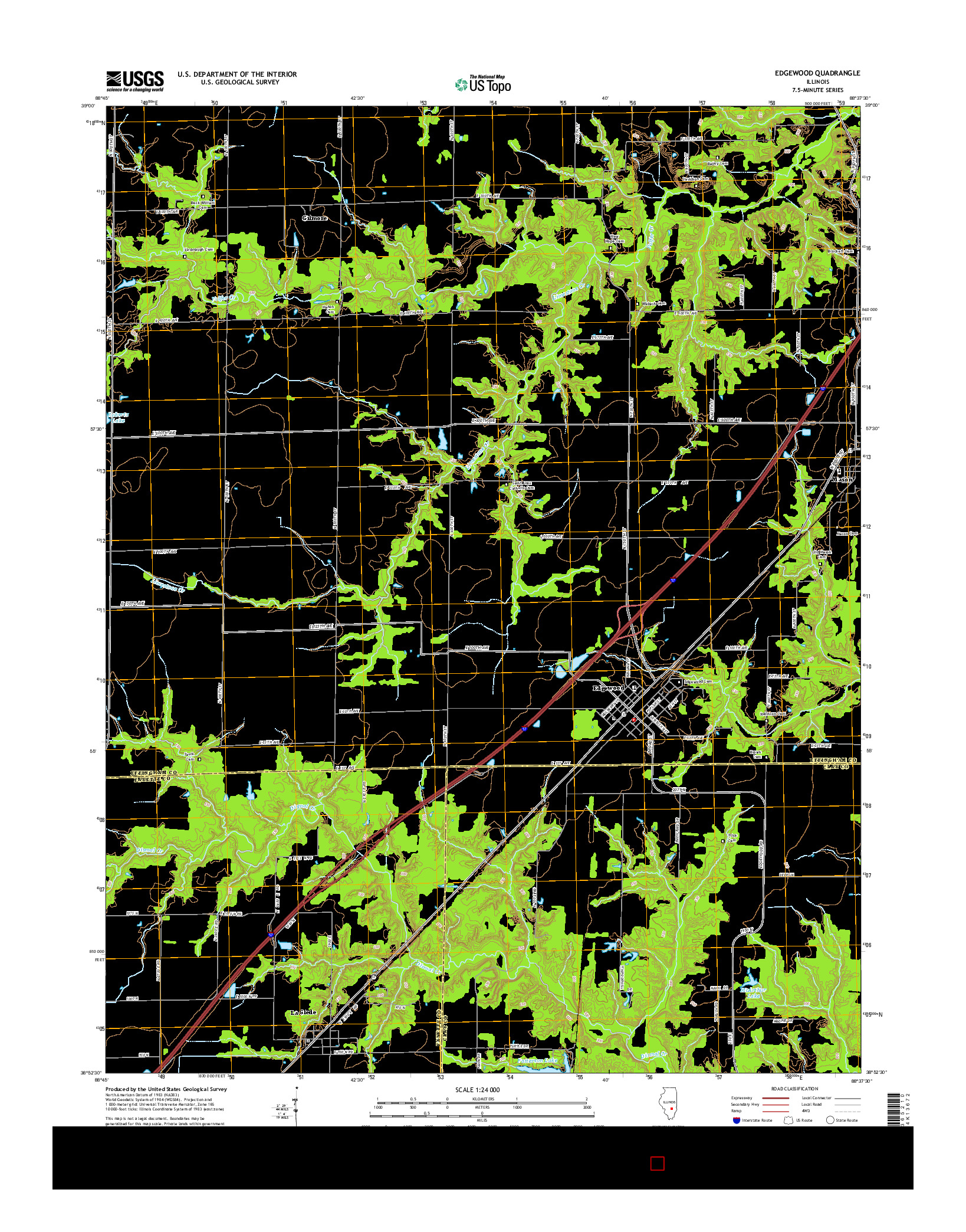 USGS US TOPO 7.5-MINUTE MAP FOR EDGEWOOD, IL 2015