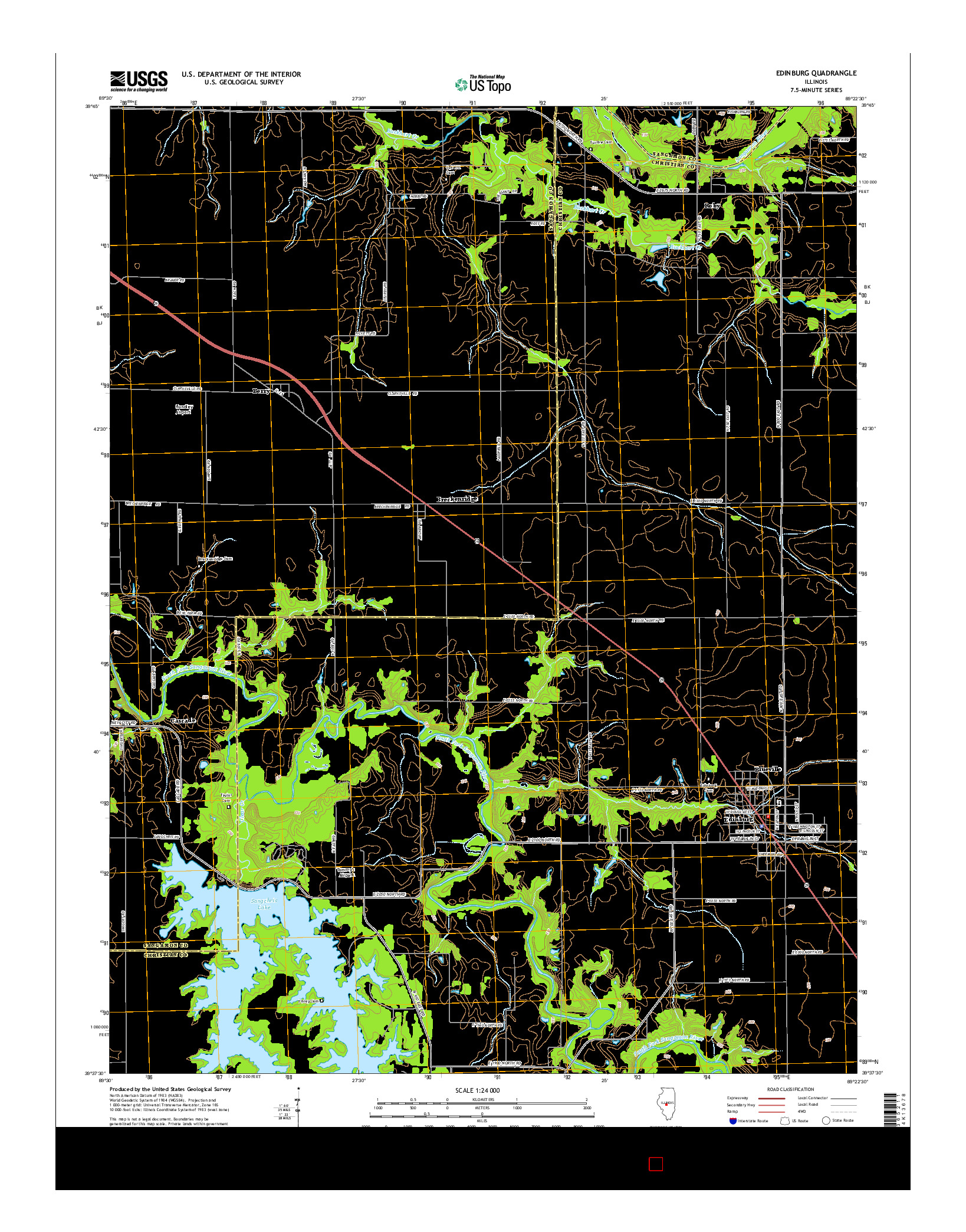 USGS US TOPO 7.5-MINUTE MAP FOR EDINBURG, IL 2015