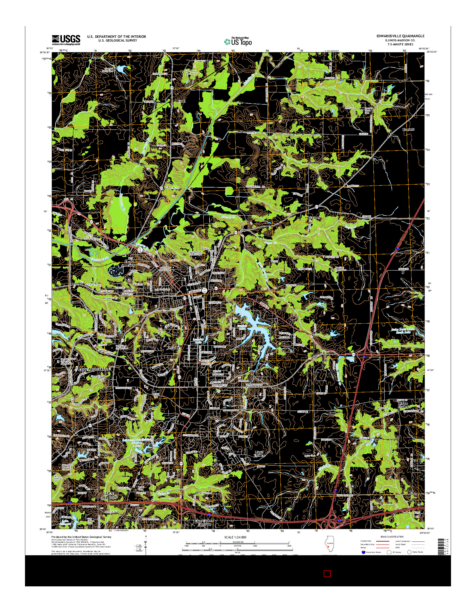 USGS US TOPO 7.5-MINUTE MAP FOR EDWARDSVILLE, IL 2015