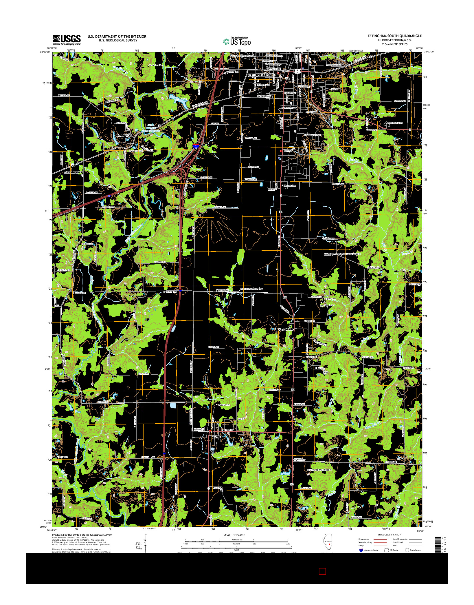 USGS US TOPO 7.5-MINUTE MAP FOR EFFINGHAM SOUTH, IL 2015