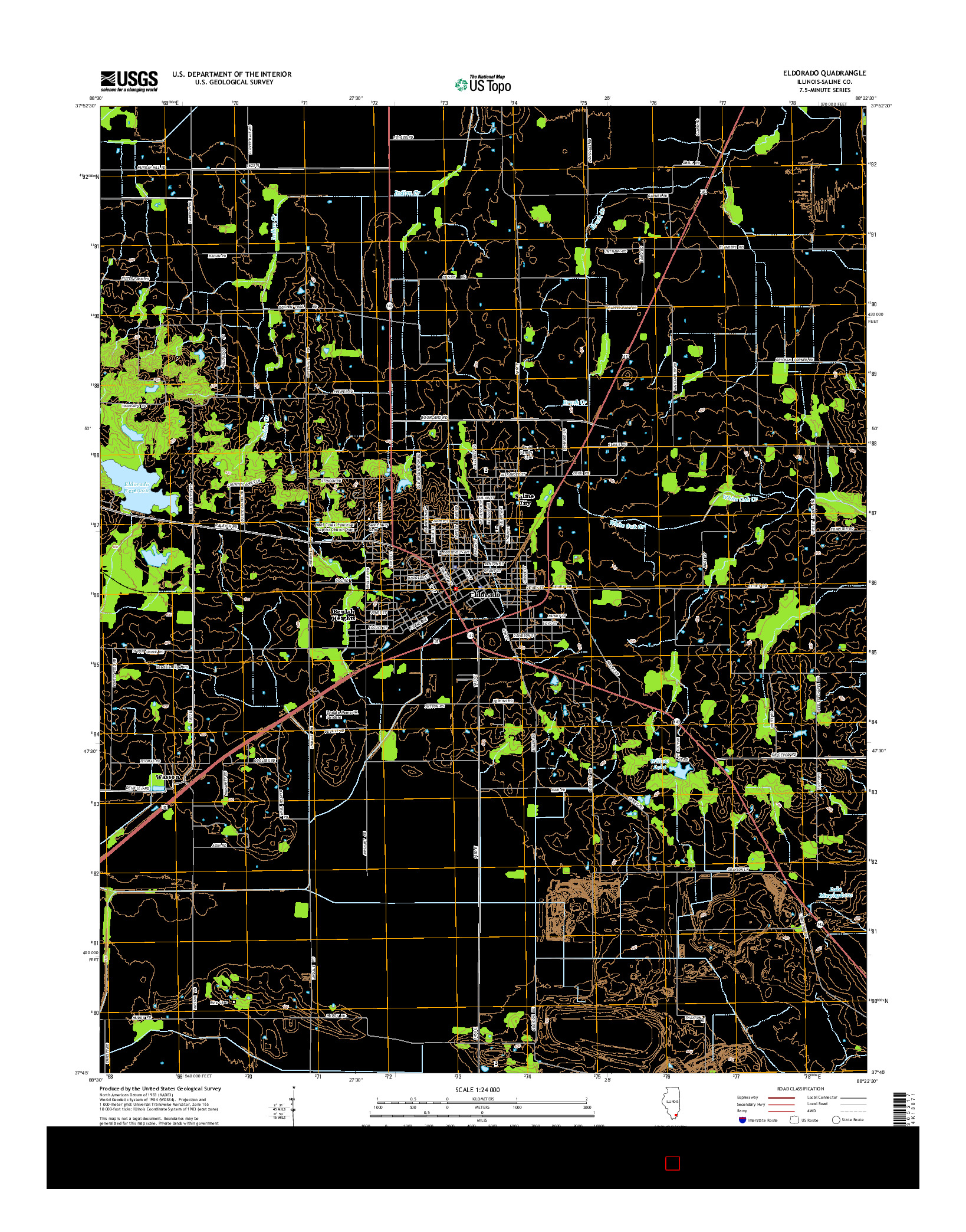 USGS US TOPO 7.5-MINUTE MAP FOR ELDORADO, IL 2015