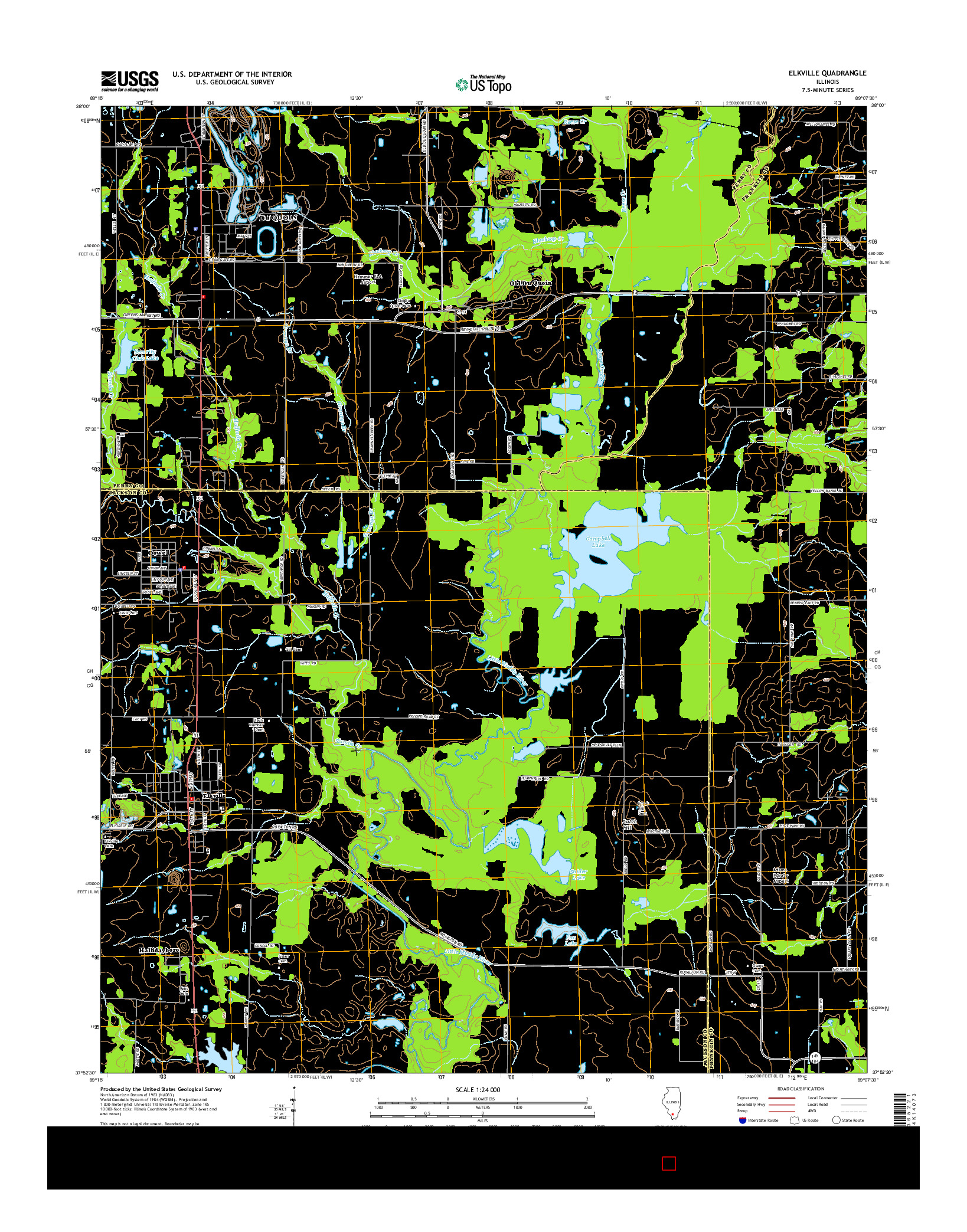 USGS US TOPO 7.5-MINUTE MAP FOR ELKVILLE, IL 2015