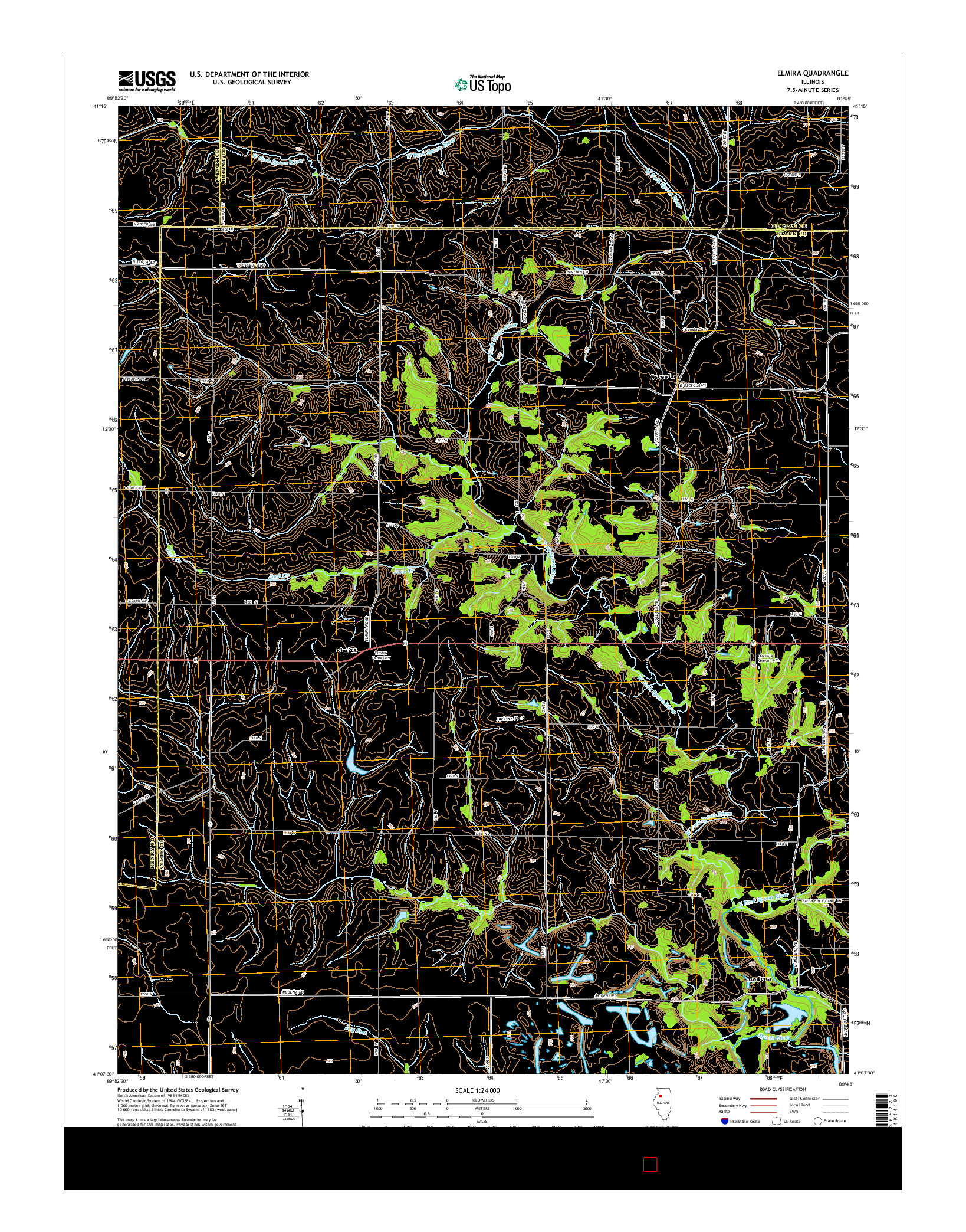 USGS US TOPO 7.5-MINUTE MAP FOR ELMIRA, IL 2015