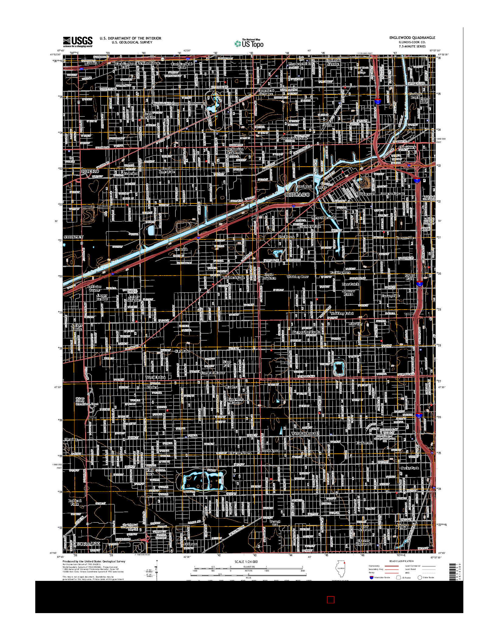 USGS US TOPO 7.5-MINUTE MAP FOR ENGLEWOOD, IL 2015