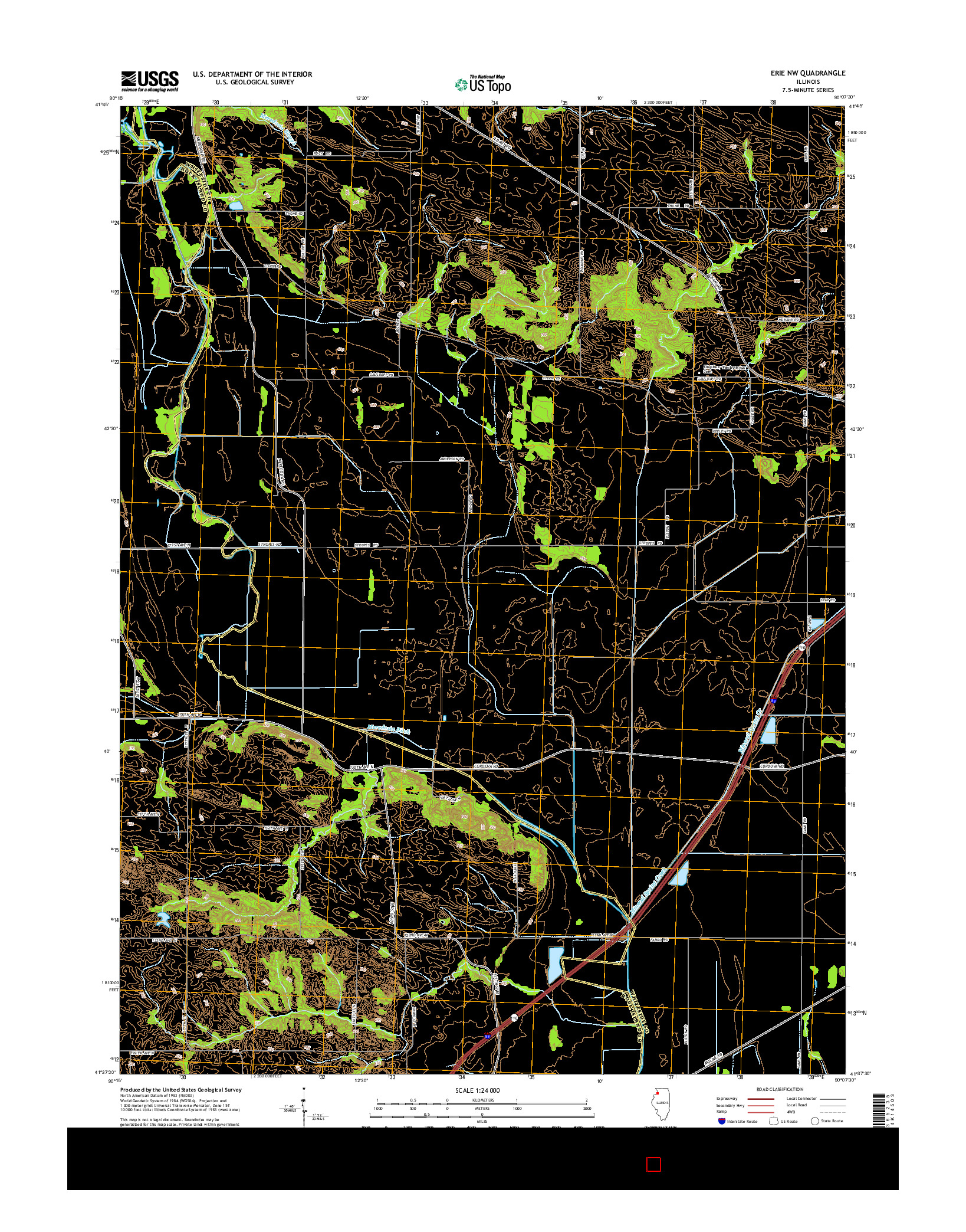 USGS US TOPO 7.5-MINUTE MAP FOR ERIE NW, IL 2015