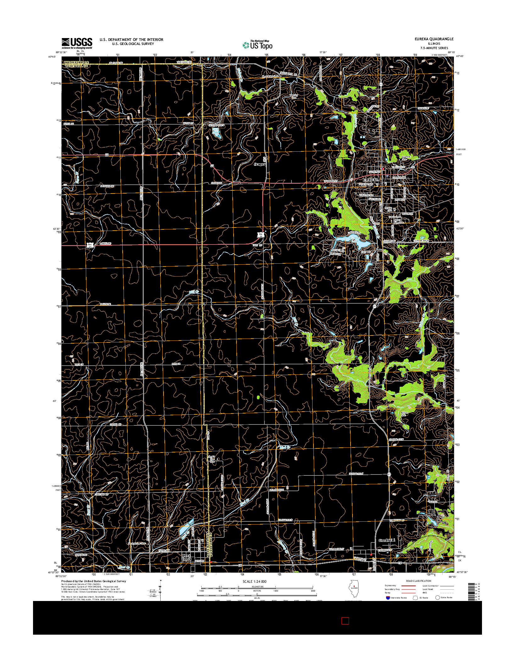 USGS US TOPO 7.5-MINUTE MAP FOR EUREKA, IL 2015