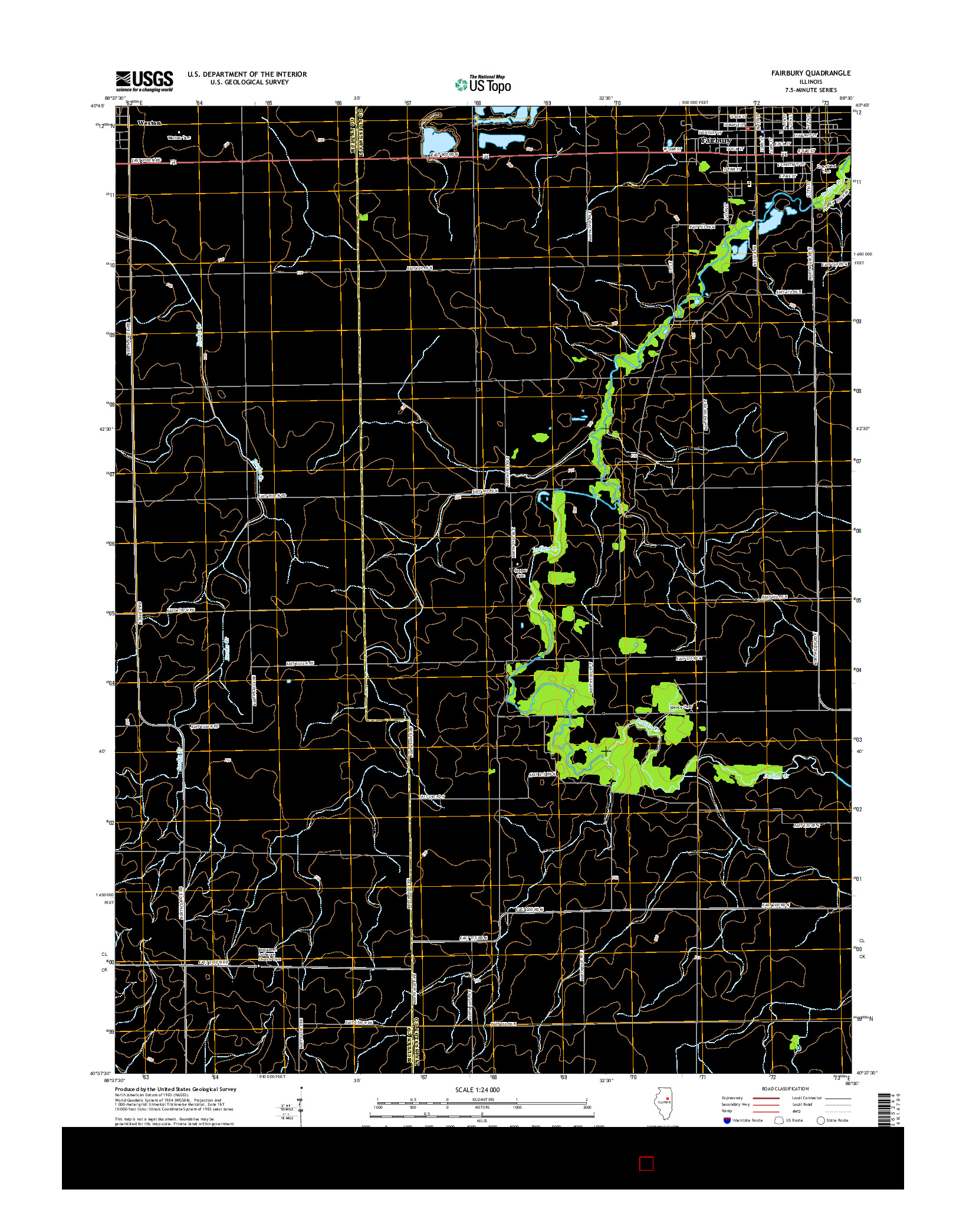 USGS US TOPO 7.5-MINUTE MAP FOR FAIRBURY, IL 2015