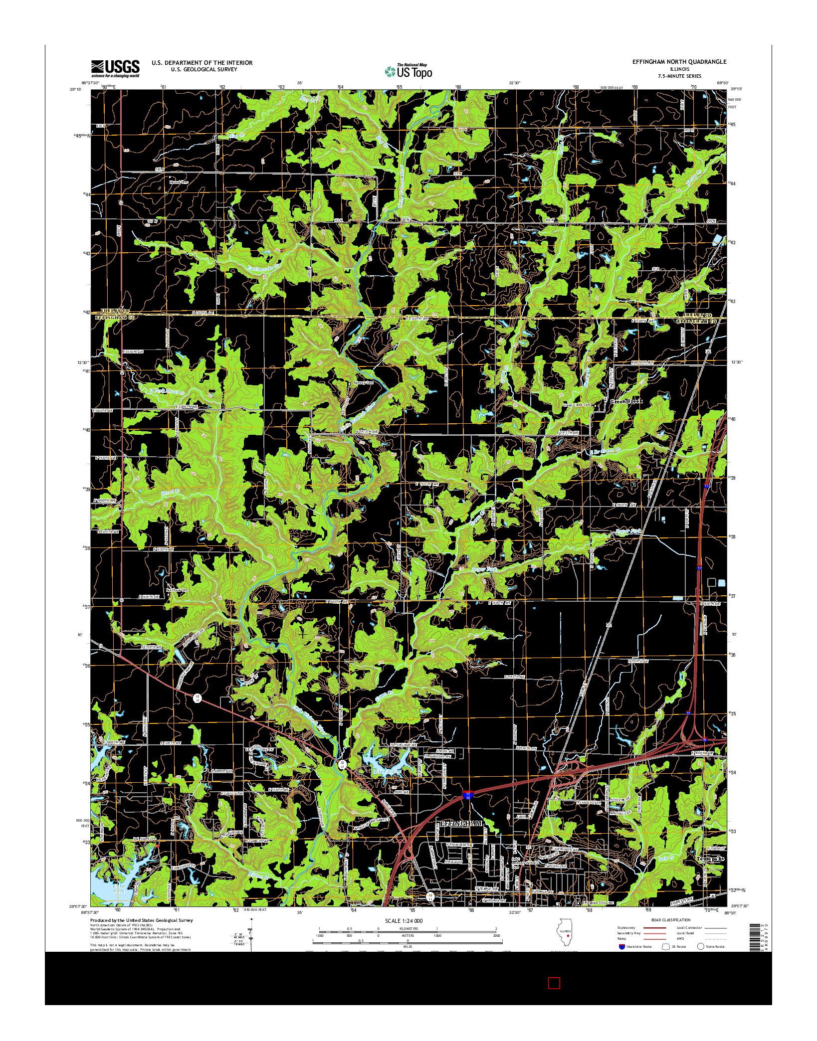 USGS US TOPO 7.5-MINUTE MAP FOR EFFINGHAM NORTH, IL 2015