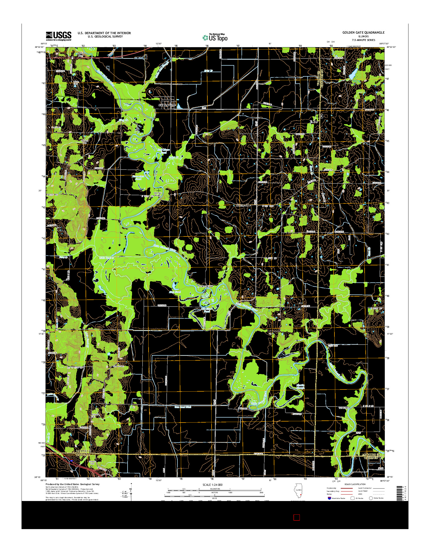 USGS US TOPO 7.5-MINUTE MAP FOR GOLDEN GATE, IL 2015