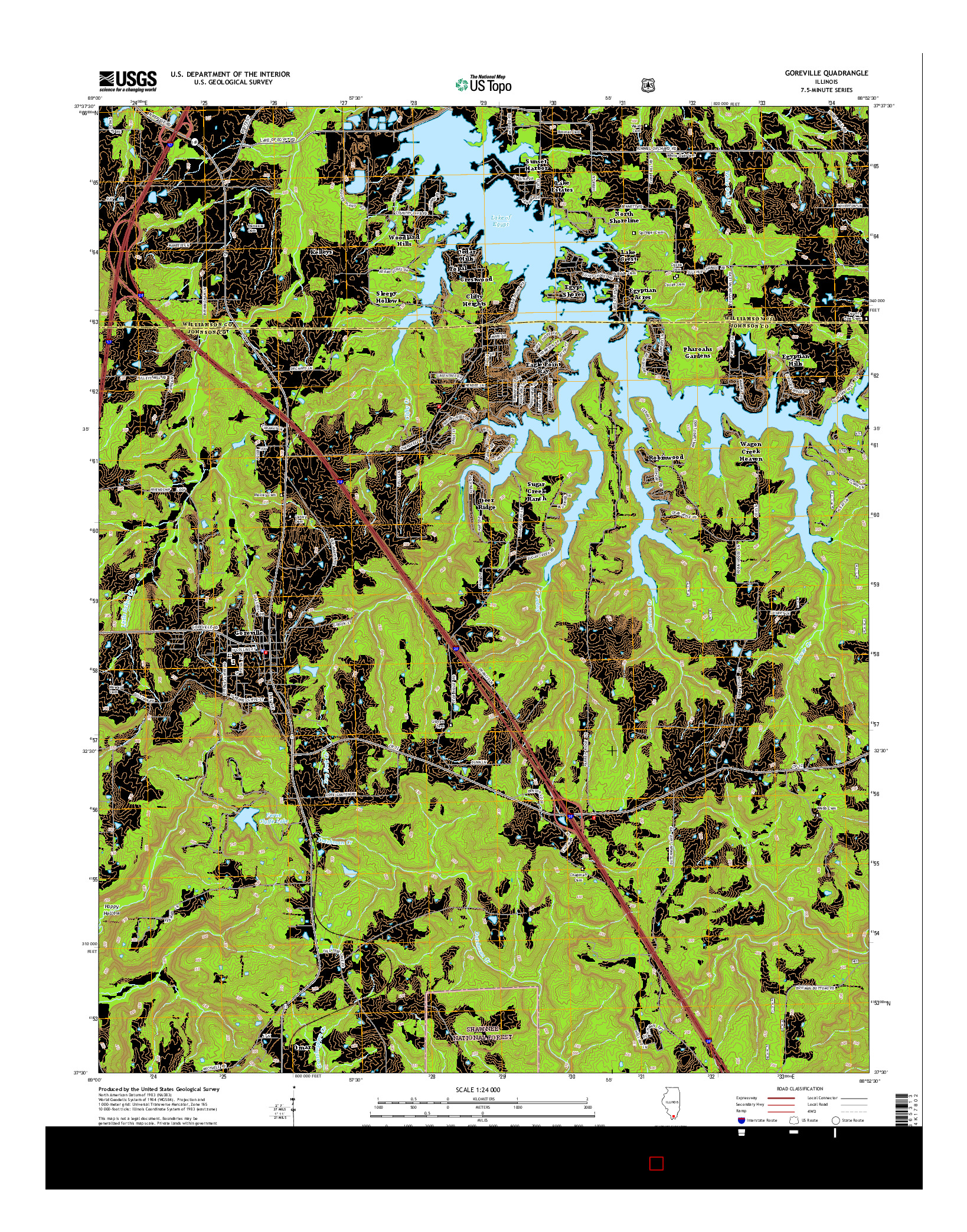 USGS US TOPO 7.5-MINUTE MAP FOR GOREVILLE, IL 2015
