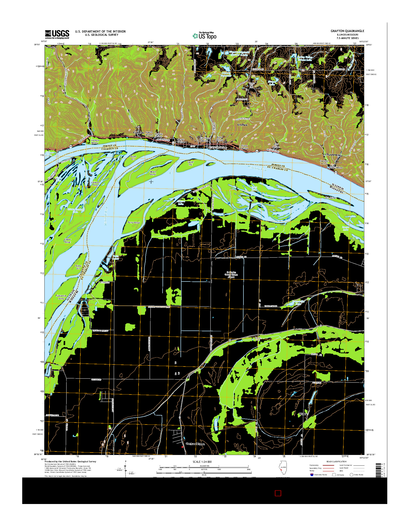 USGS US TOPO 7.5-MINUTE MAP FOR GRAFTON, IL-MO 2015