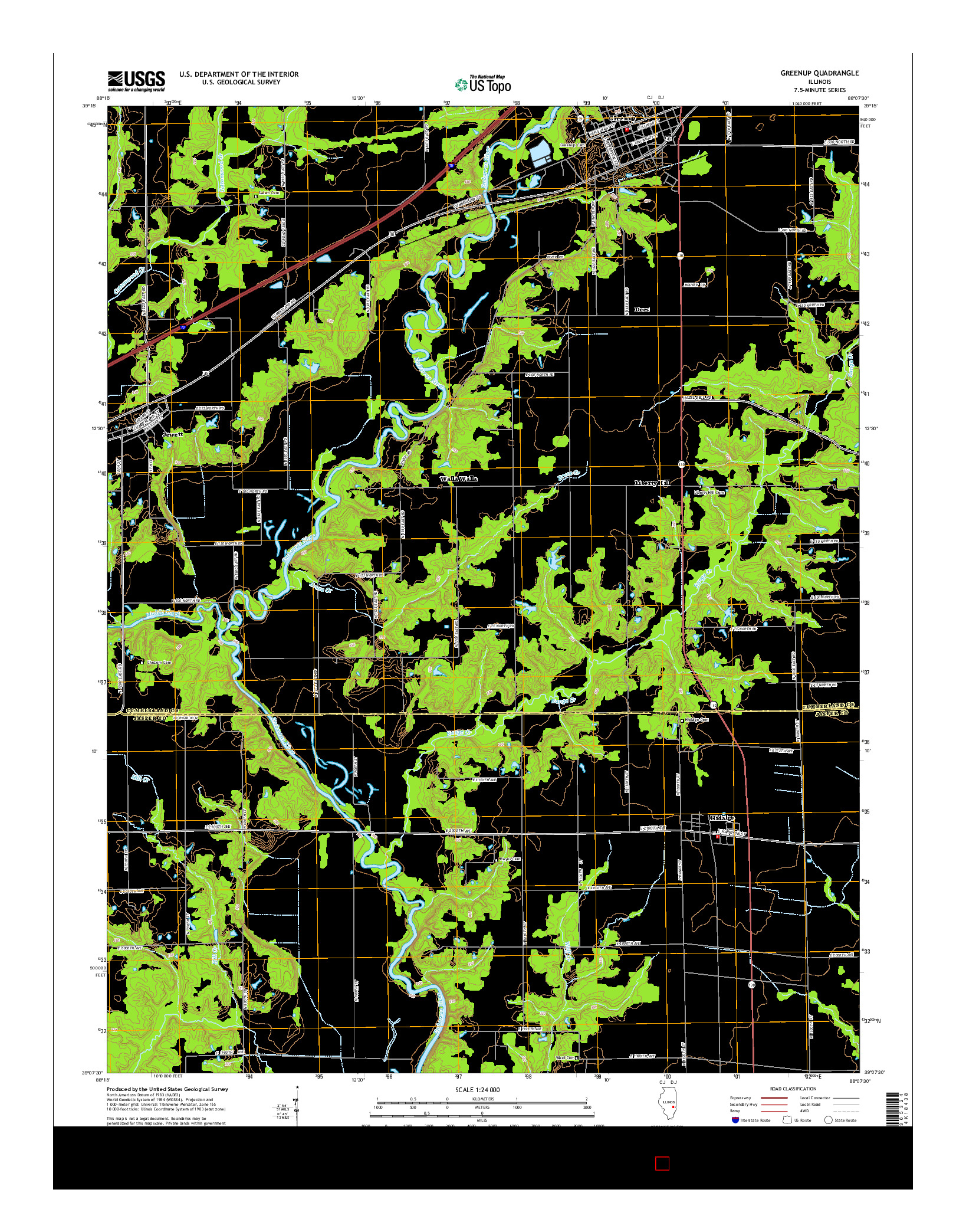 USGS US TOPO 7.5-MINUTE MAP FOR GREENUP, IL 2015