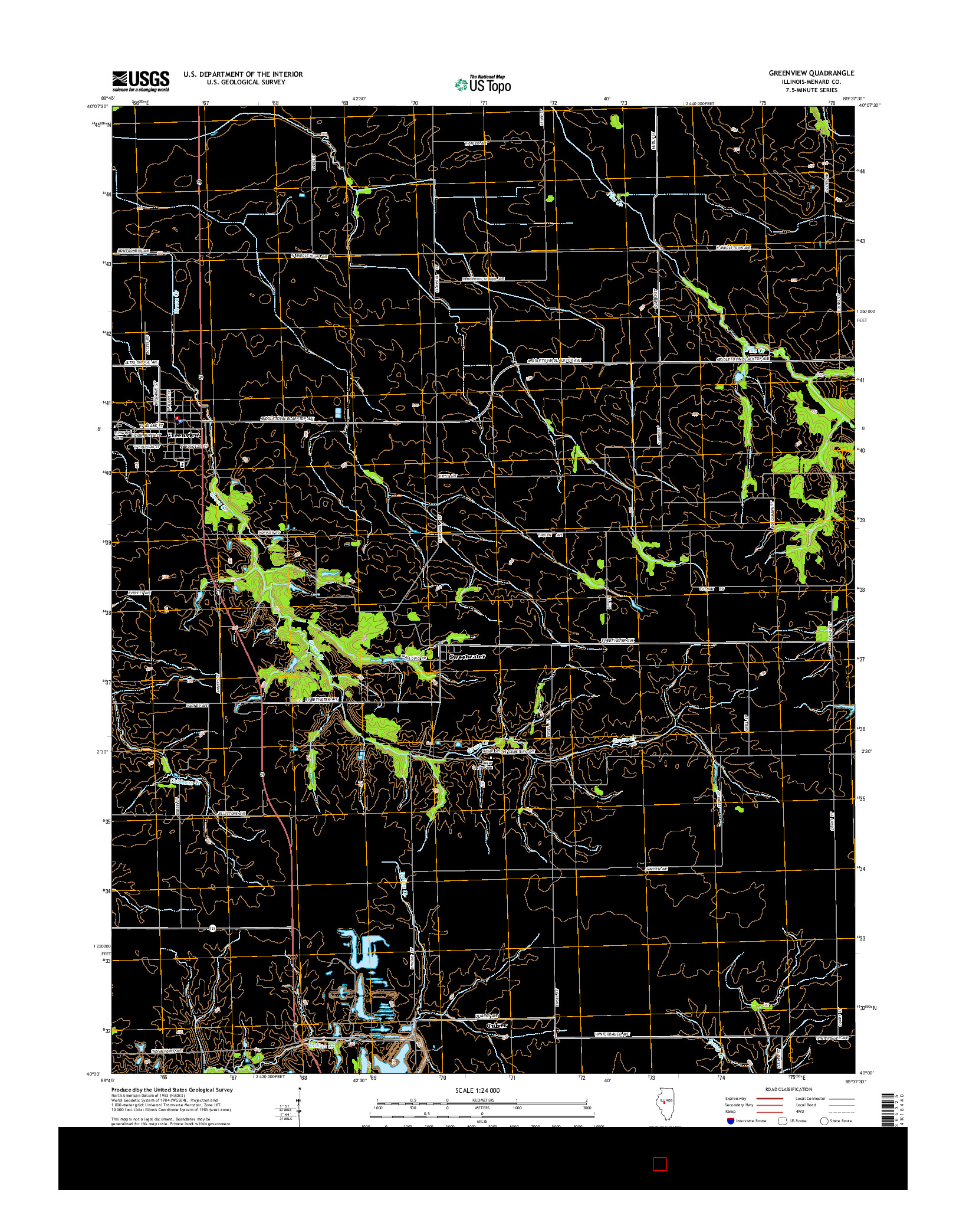 USGS US TOPO 7.5-MINUTE MAP FOR GREENVIEW, IL 2015