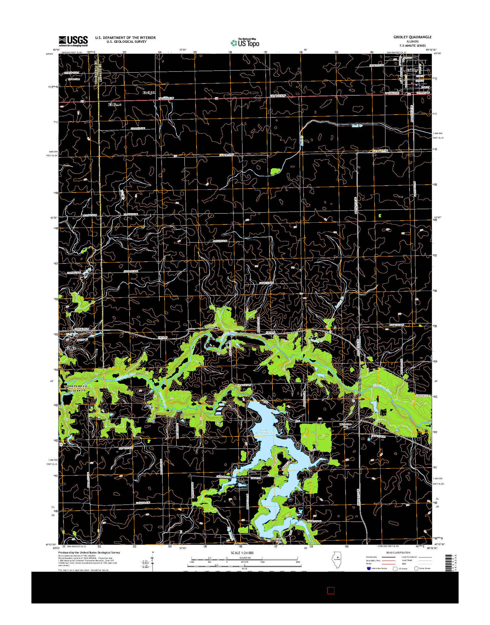 USGS US TOPO 7.5-MINUTE MAP FOR GRIDLEY, IL 2015