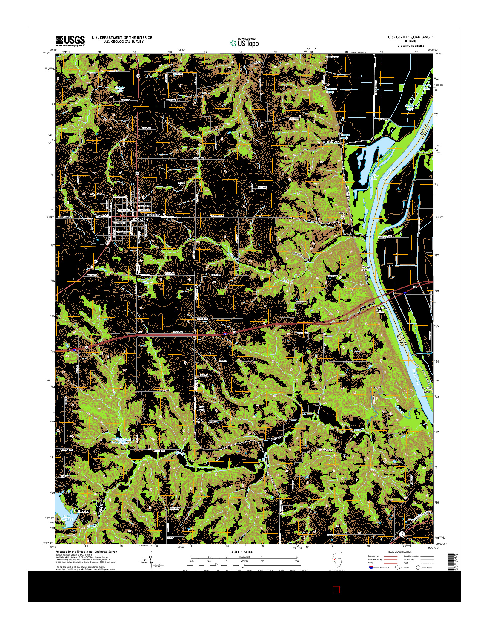 USGS US TOPO 7.5-MINUTE MAP FOR GRIGGSVILLE, IL 2015