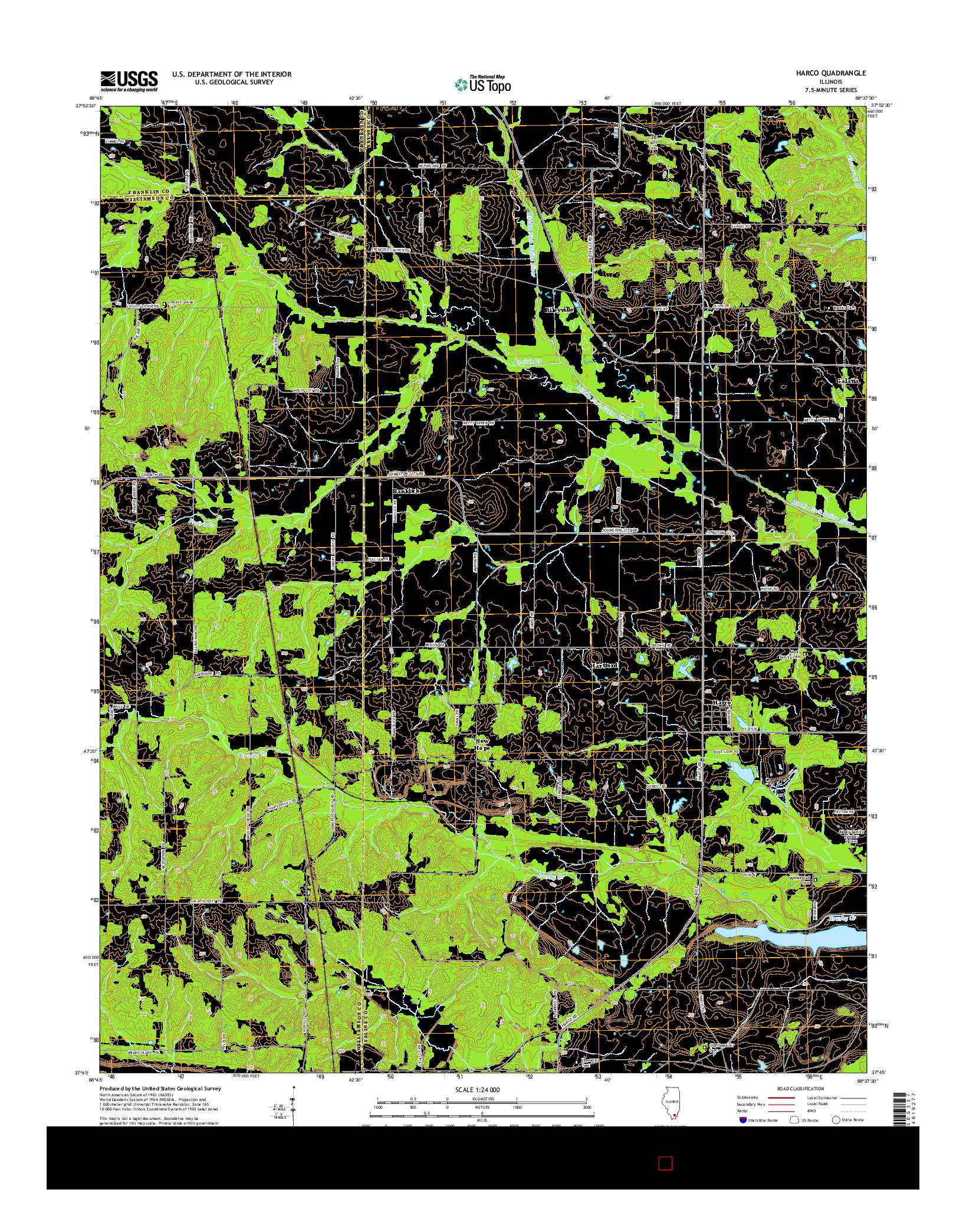 USGS US TOPO 7.5-MINUTE MAP FOR HARCO, IL 2015