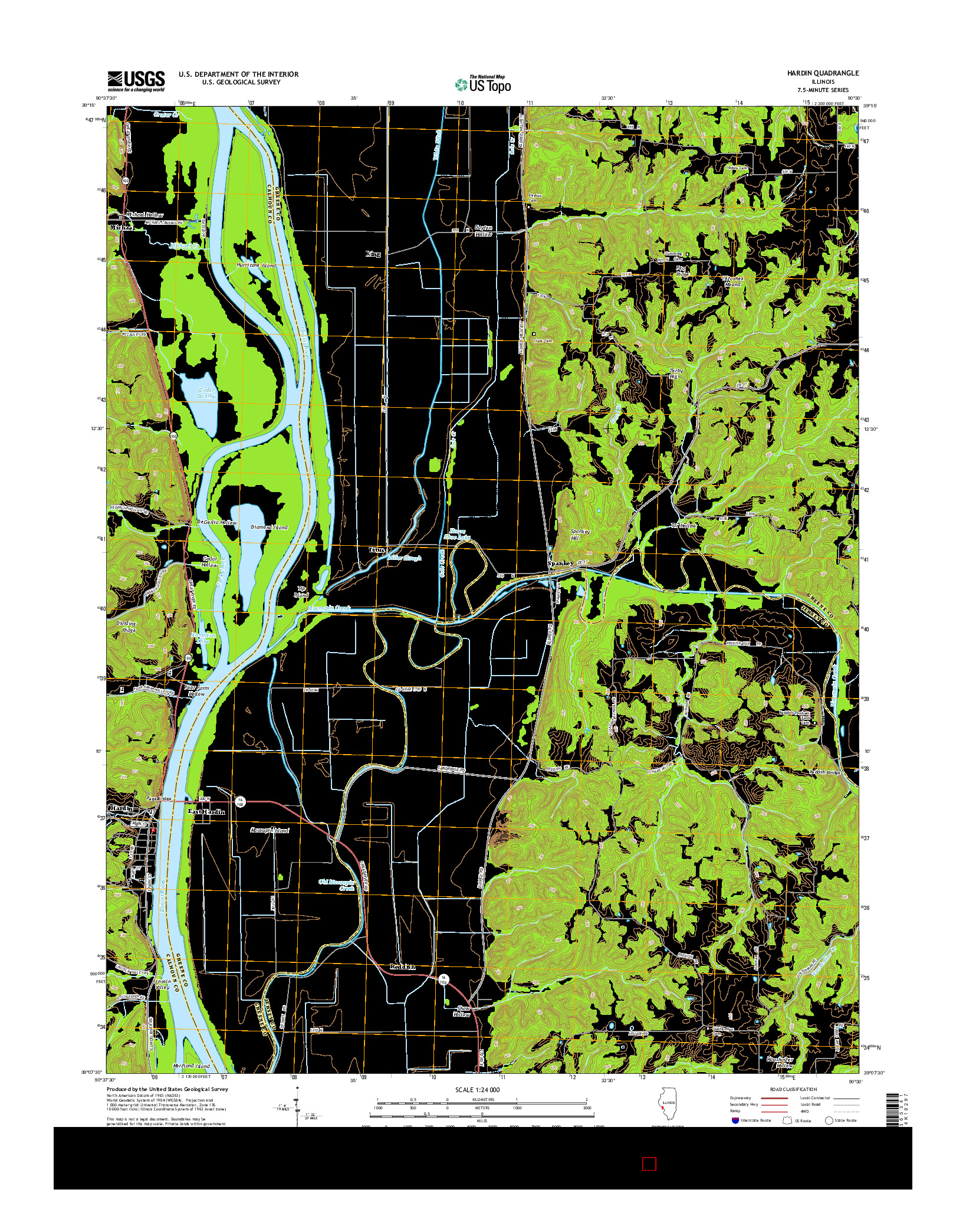 USGS US TOPO 7.5-MINUTE MAP FOR HARDIN, IL 2015