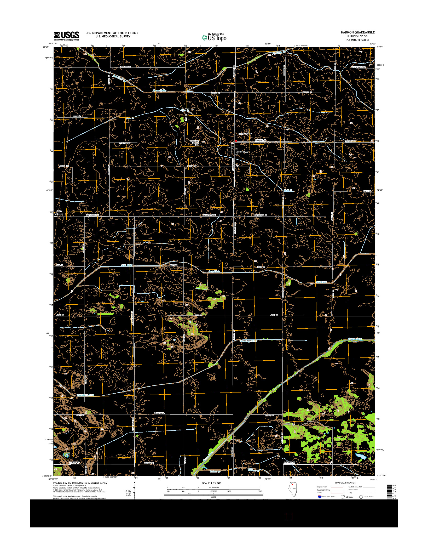USGS US TOPO 7.5-MINUTE MAP FOR HARMON, IL 2015