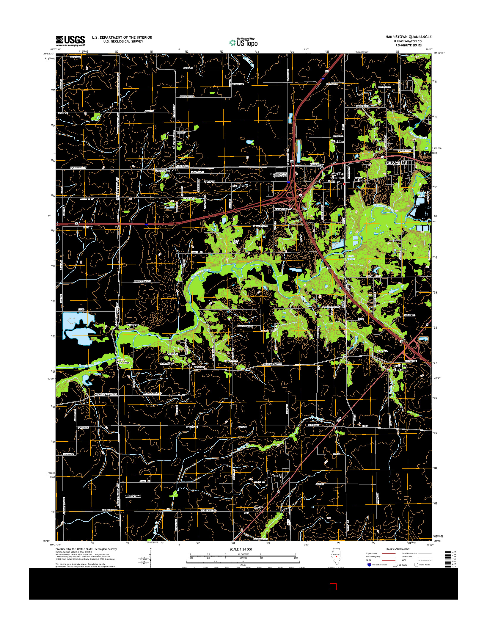 USGS US TOPO 7.5-MINUTE MAP FOR HARRISTOWN, IL 2015