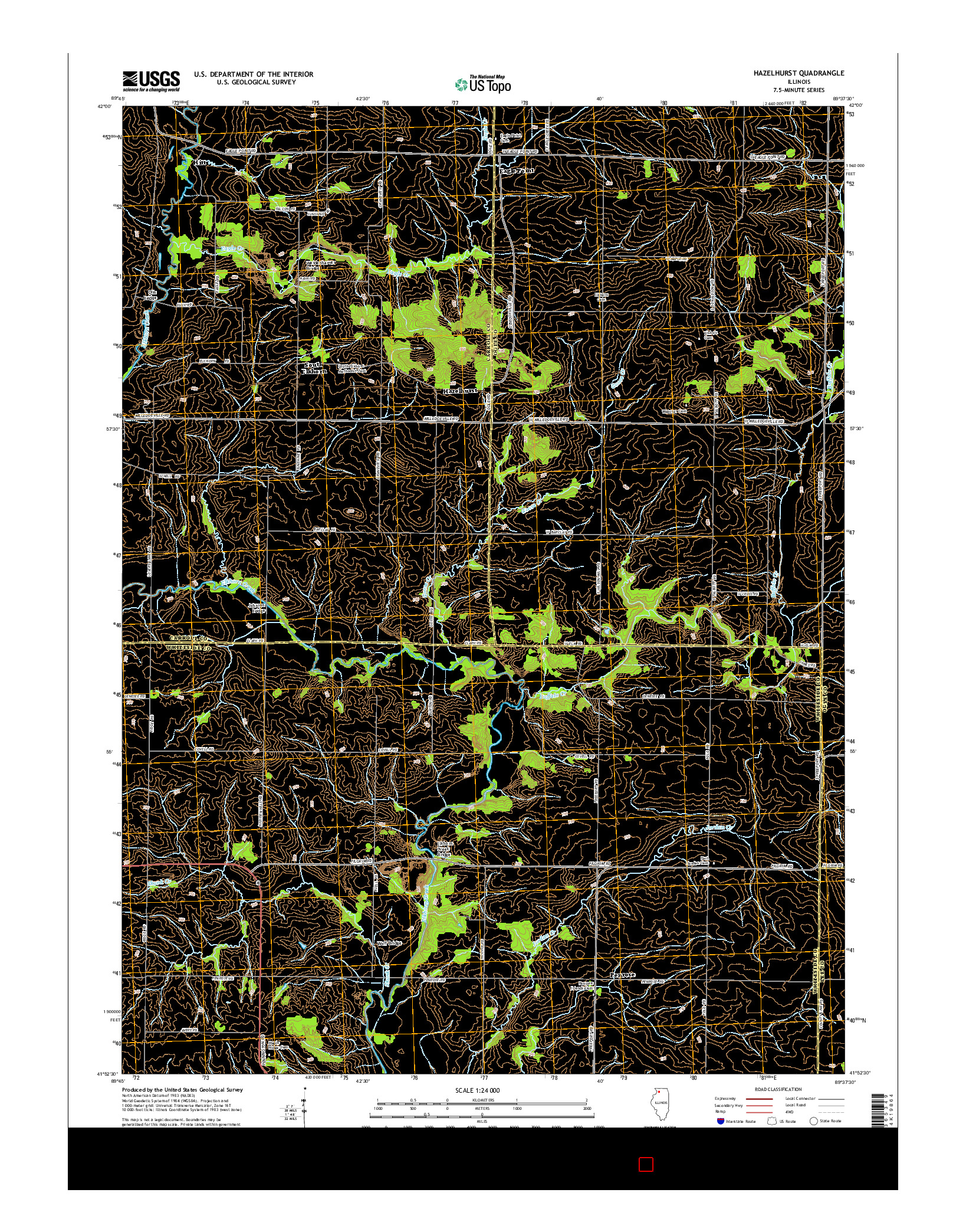 USGS US TOPO 7.5-MINUTE MAP FOR HAZELHURST, IL 2015