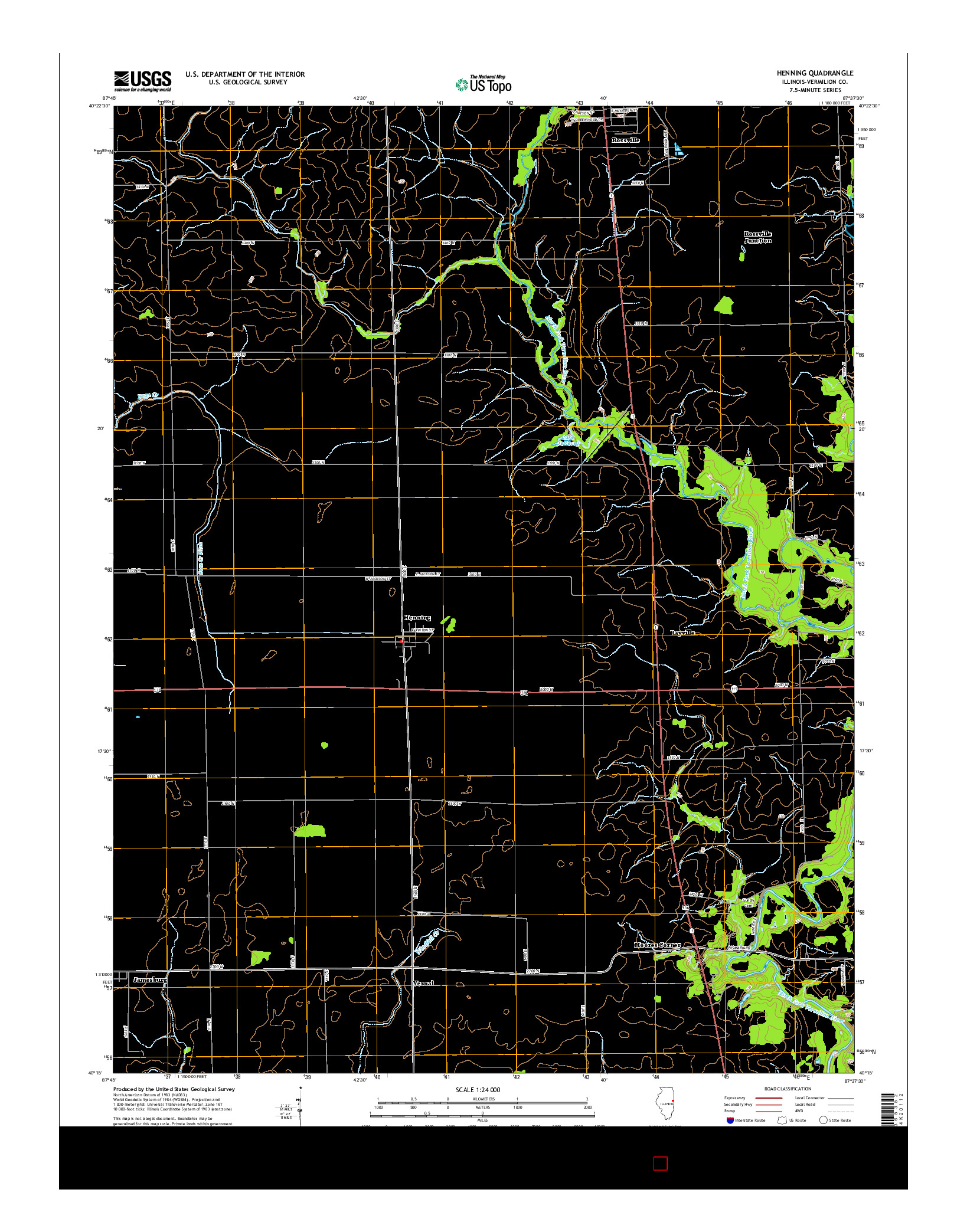 USGS US TOPO 7.5-MINUTE MAP FOR HENNING, IL 2015