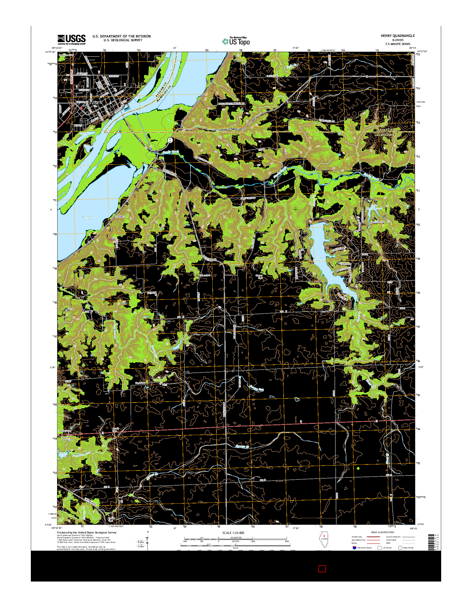 USGS US TOPO 7.5-MINUTE MAP FOR HENRY, IL 2015