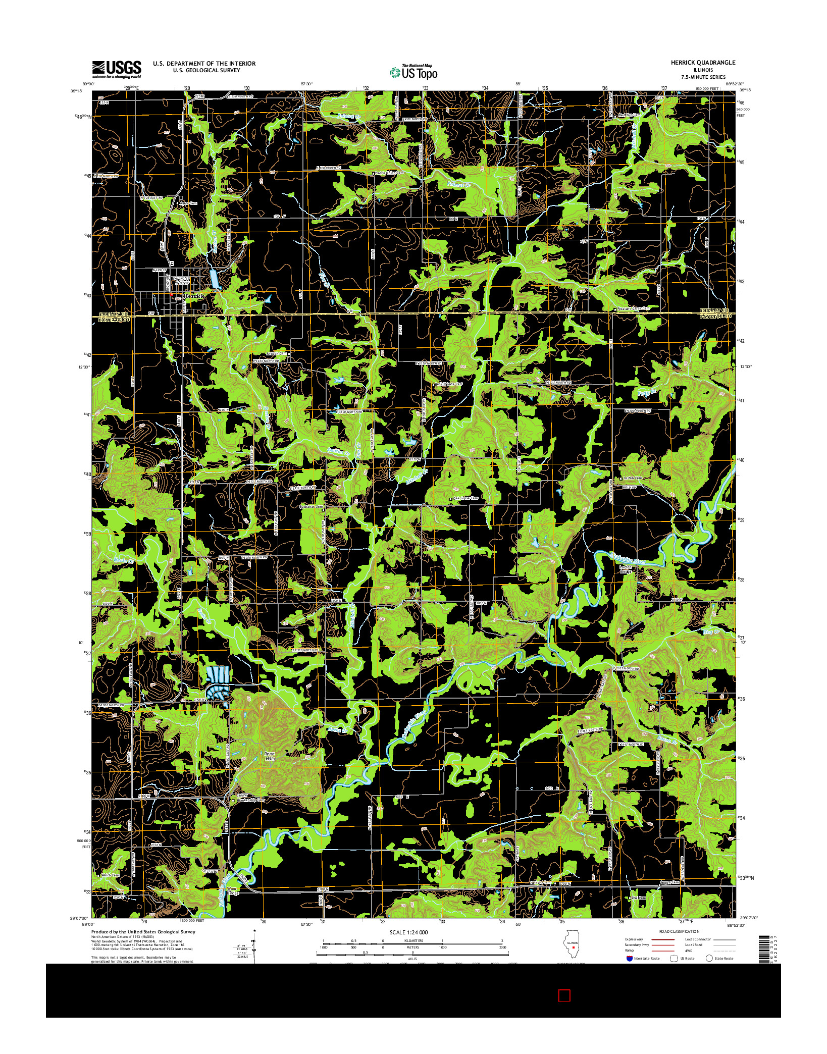 USGS US TOPO 7.5-MINUTE MAP FOR HERRICK, IL 2015