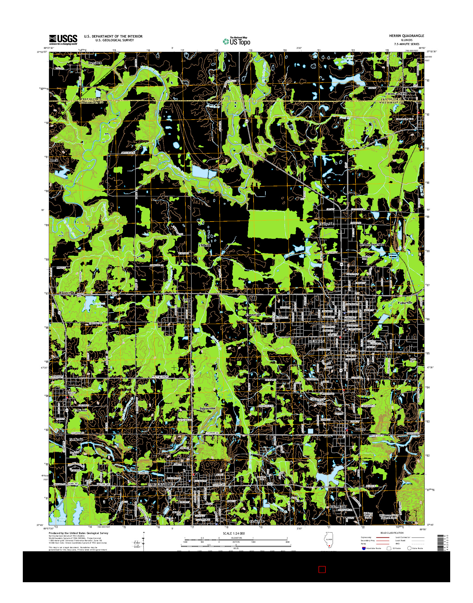 USGS US TOPO 7.5-MINUTE MAP FOR HERRIN, IL 2015