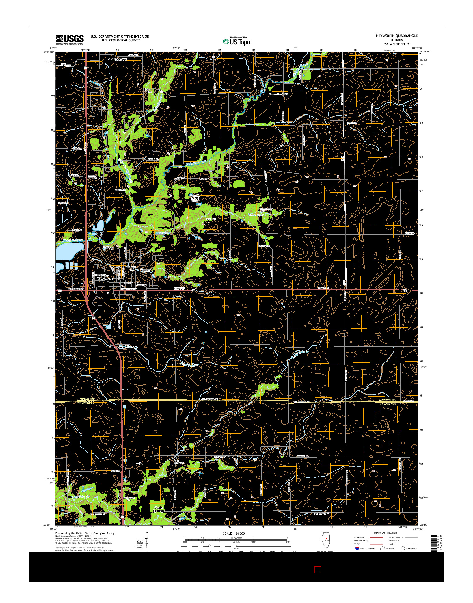 USGS US TOPO 7.5-MINUTE MAP FOR HEYWORTH, IL 2015