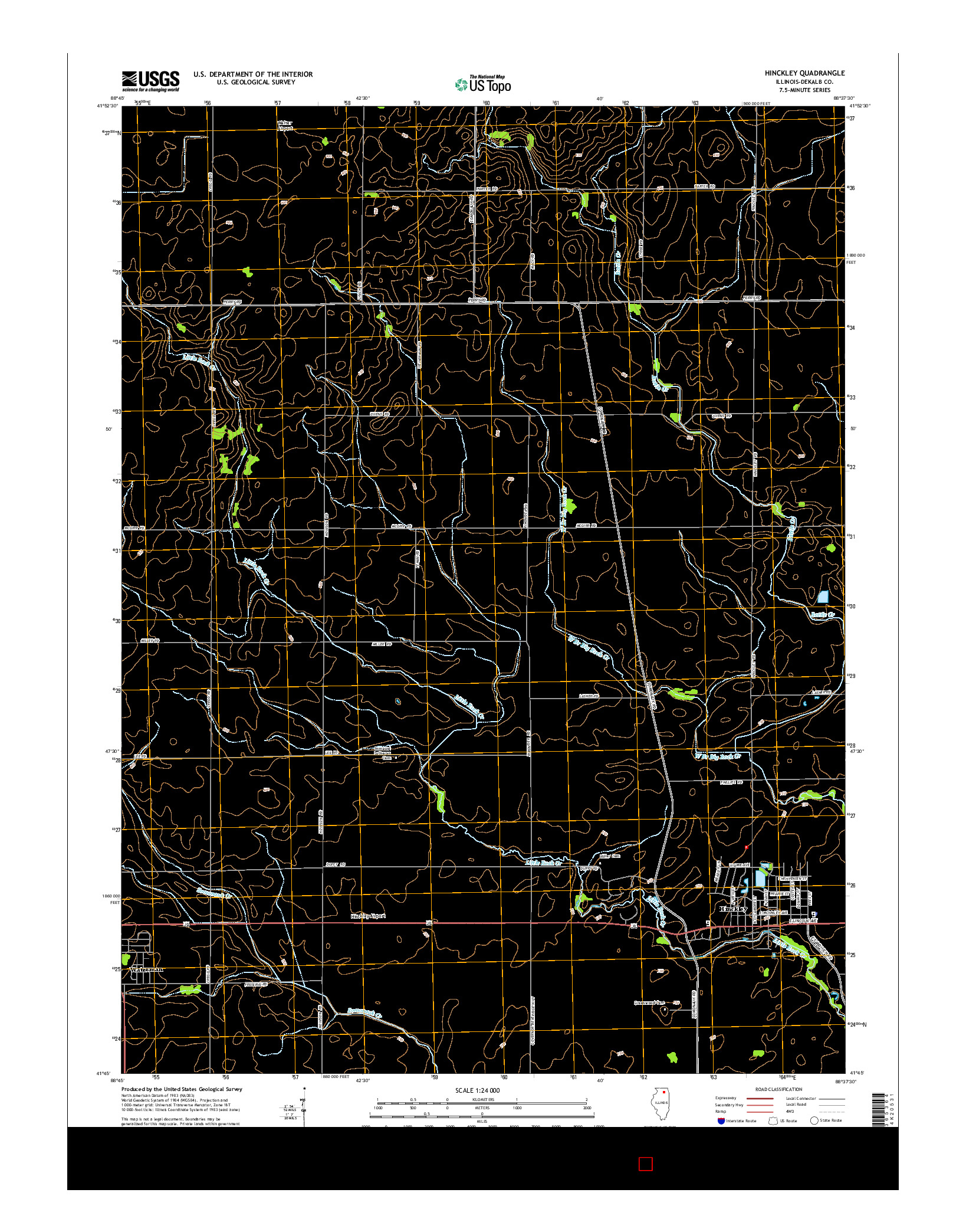 USGS US TOPO 7.5-MINUTE MAP FOR HINCKLEY, IL 2015