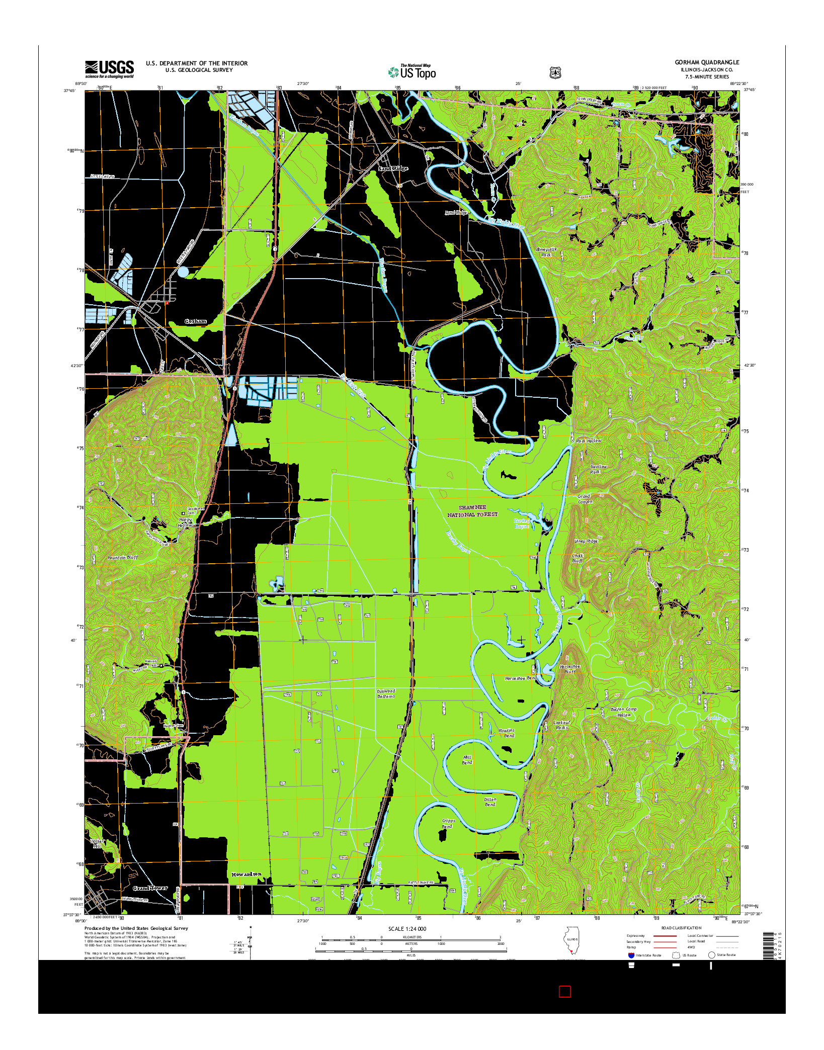 USGS US TOPO 7.5-MINUTE MAP FOR GORHAM, IL 2015