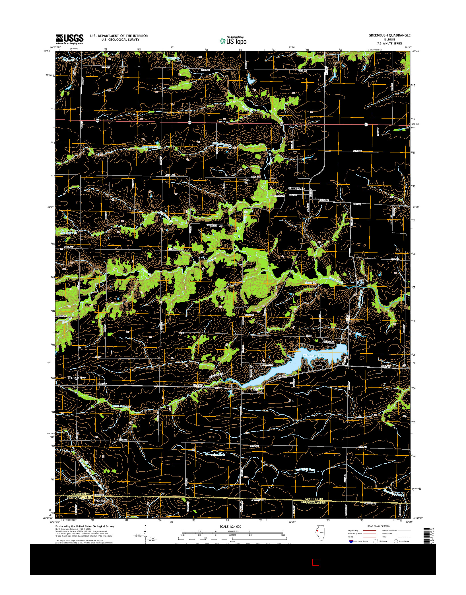USGS US TOPO 7.5-MINUTE MAP FOR GREENBUSH, IL 2015